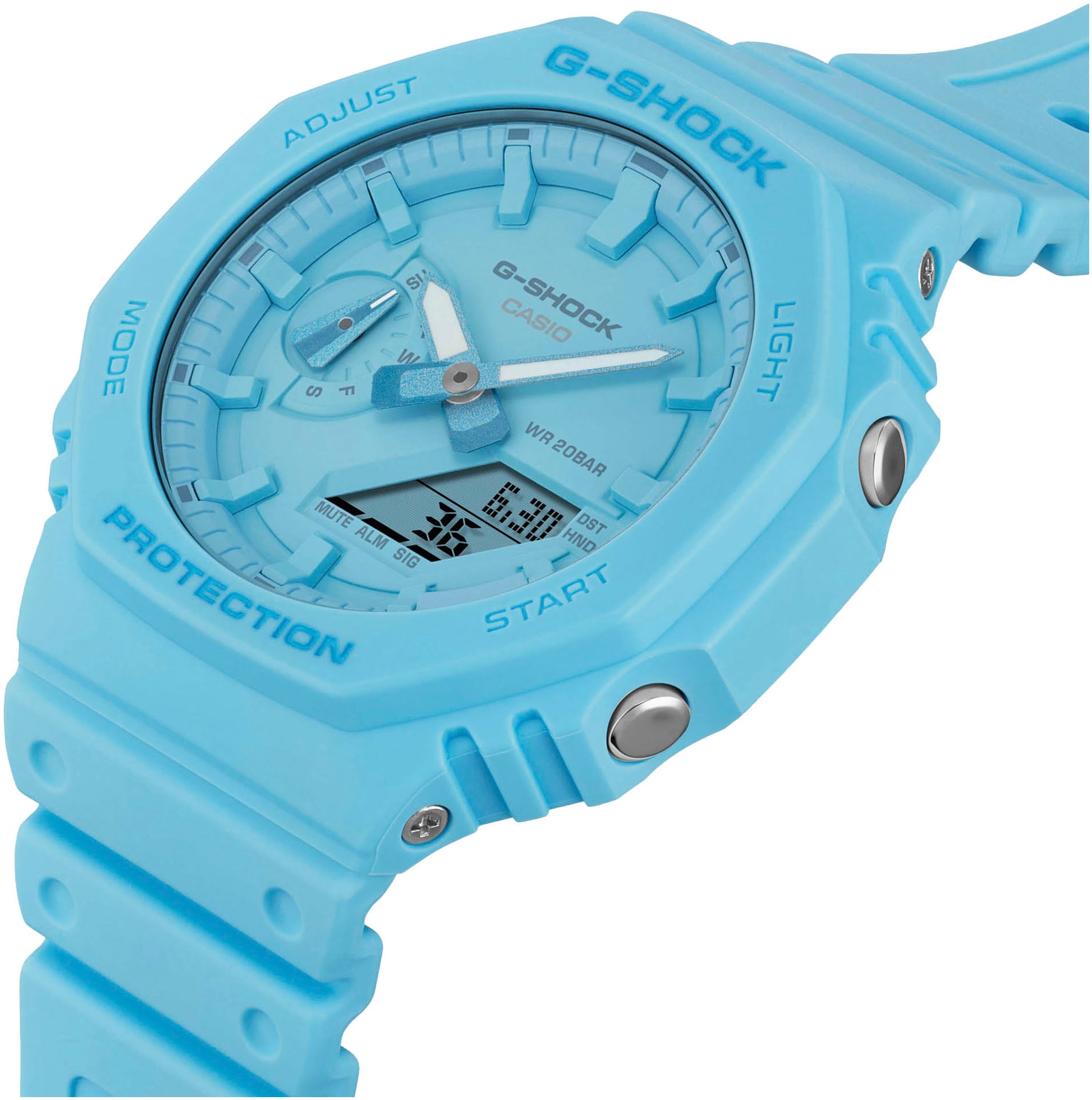 CASIO G-SHOCK Chronograph, Quarzuhr,Armbanduhr,Herrenuhr,digital, bis 20bar wasserd.Resinbarmband