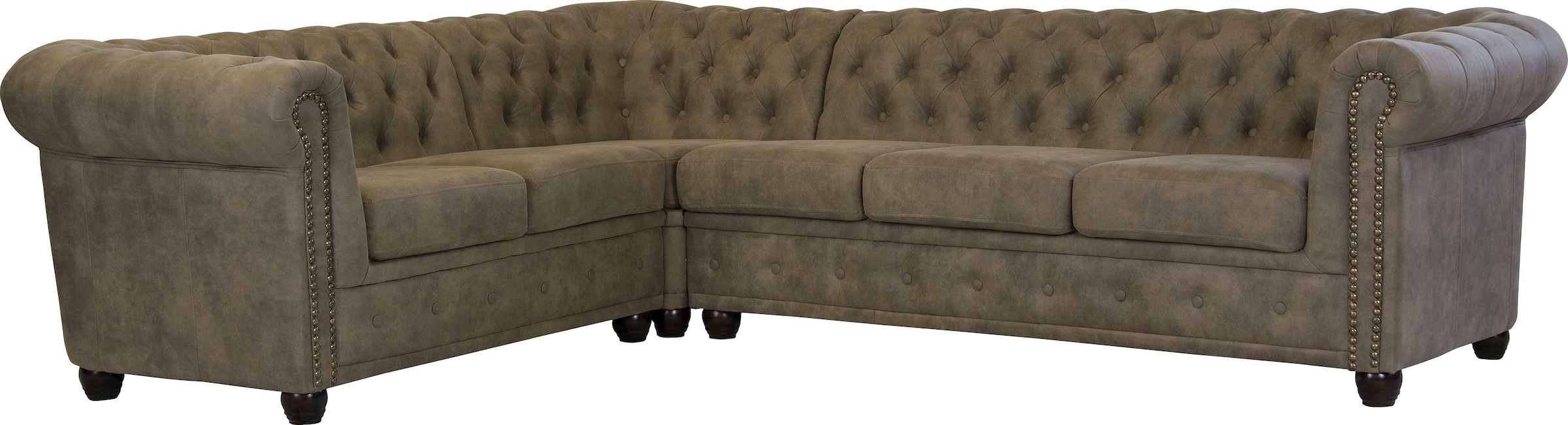 Home affaire Chesterfield-Sofa »Rysum L-Form«, Chesterfield-Optik, langer Schenkel links oder rechts