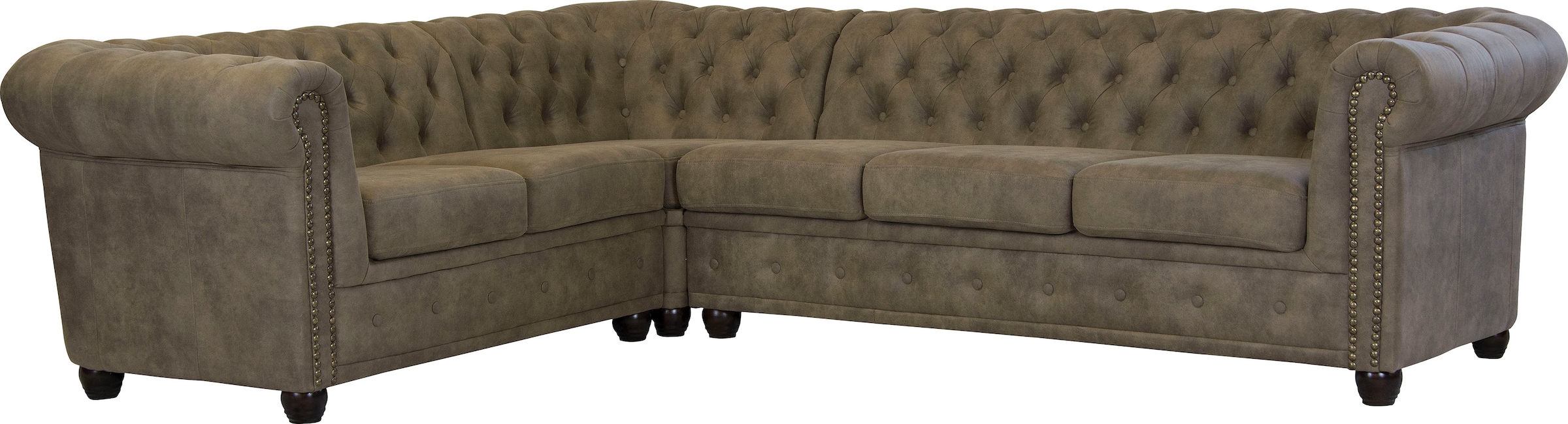 Home affaire Chesterfield-Sofa "Rysum L-Form", Chesterfield-Optik, langer Schenkel links oder rechts