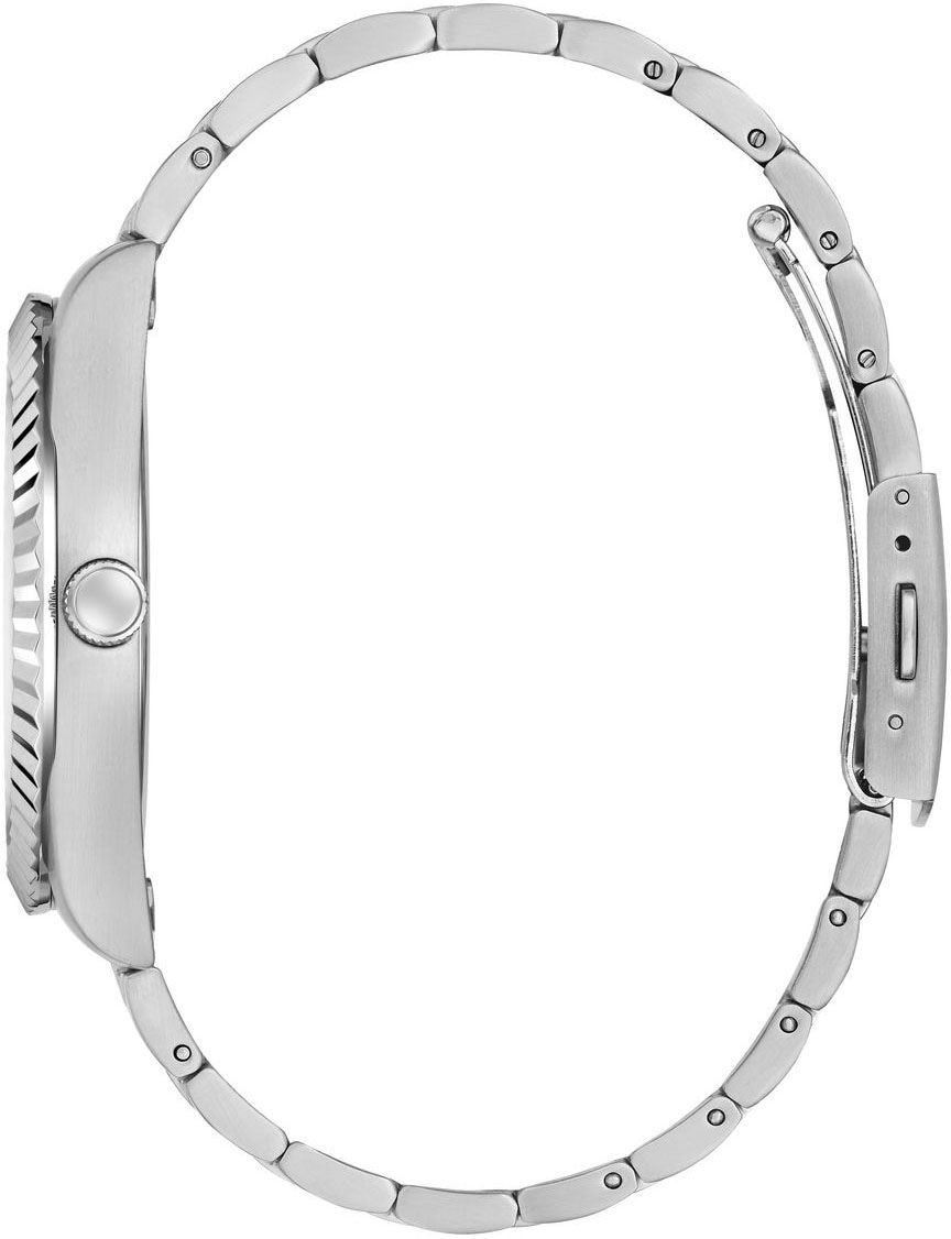 Guess Quarzuhr »CONNOISSEUR«, Armbanduhr, Herrenuhr, Datum, Wochentag, Edelstahlarmband
