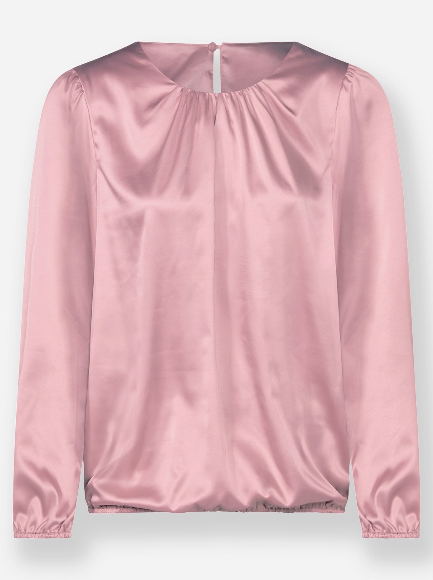 Satinbluse LADY, Damen, Gr. 44, lila (hortensie), 97% Polyester, 3% Elasthan, unifarben, Rundhals, Blusen 3
