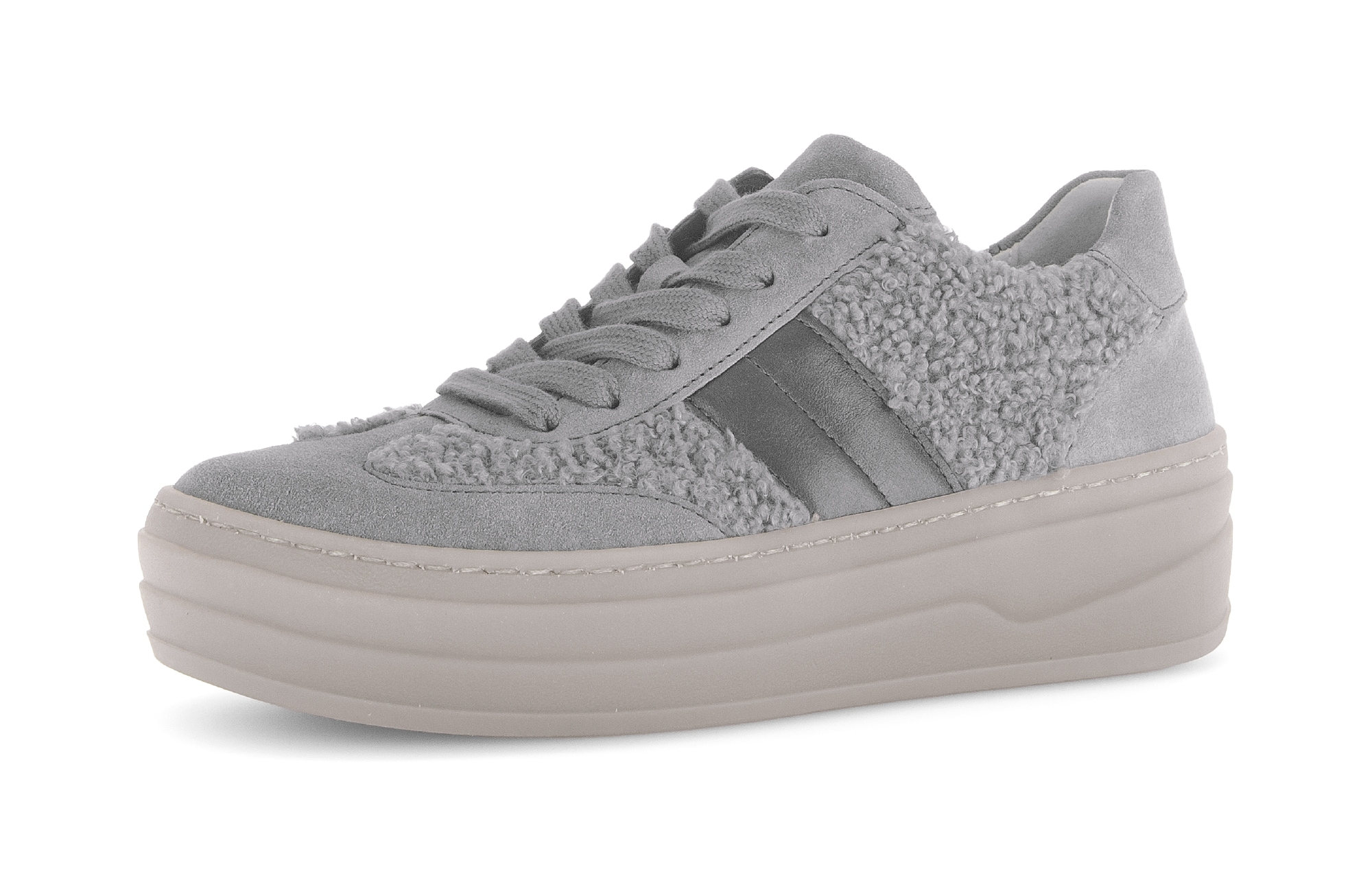 Gabor Plateausneaker, Freizeitschuh, Halbschuh, Schnürschuh in Teddy-Optik günstig online kaufen