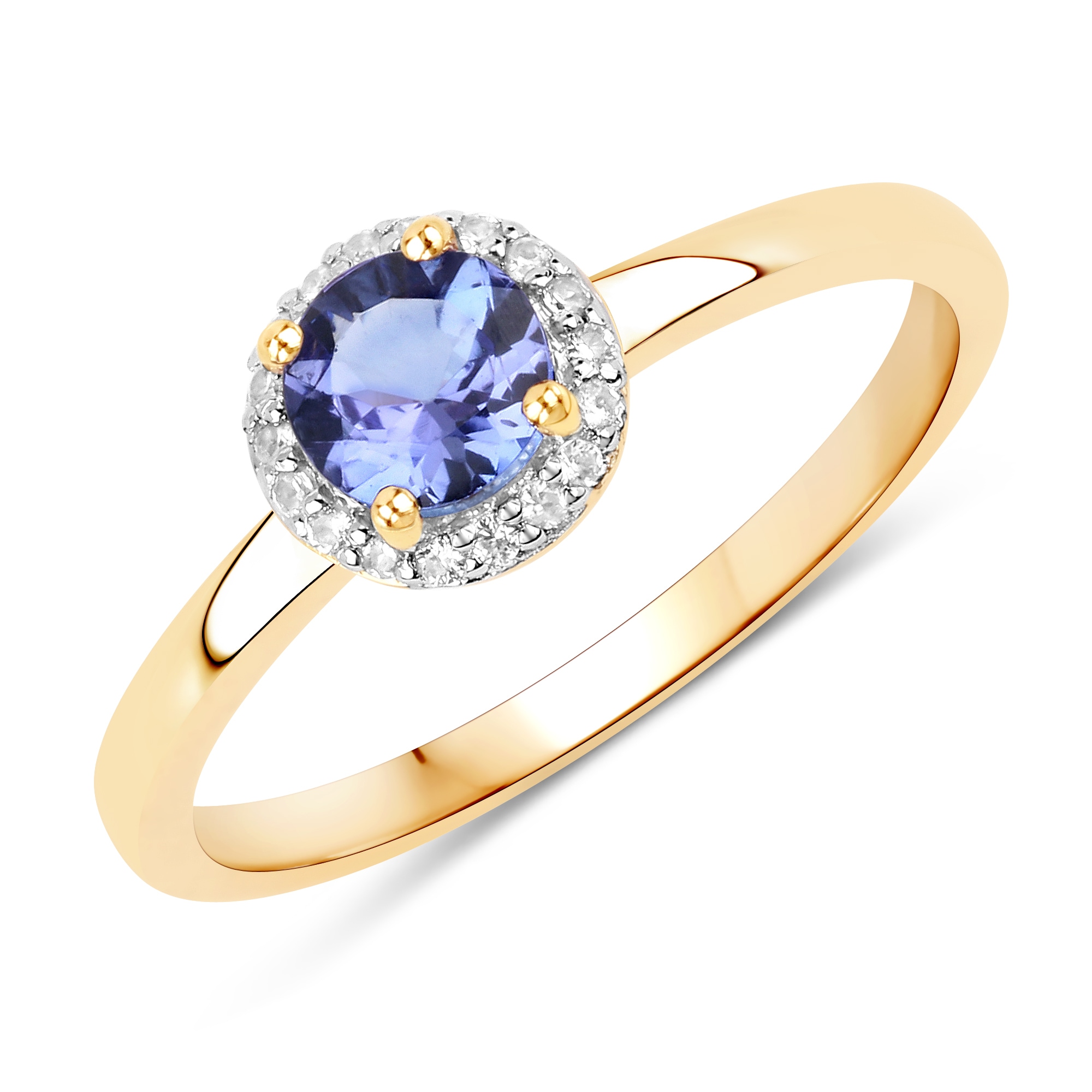 Vira Jewels Fingerring »925-Sterling Silber vergoldet Glänzend Tansanit violett«