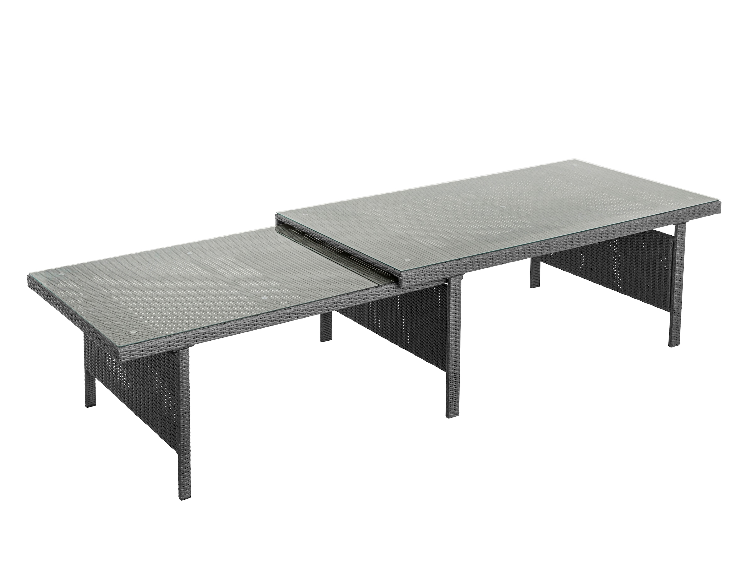 KONIFERA Garten-Essgruppe »»New Paris««, (Set, 31 tlg., 10 Sessel, Tisch ausziehbar Tisch 100x200-324,5x74 cm), Rückenlehne verstellbar, inkl. Auflagen