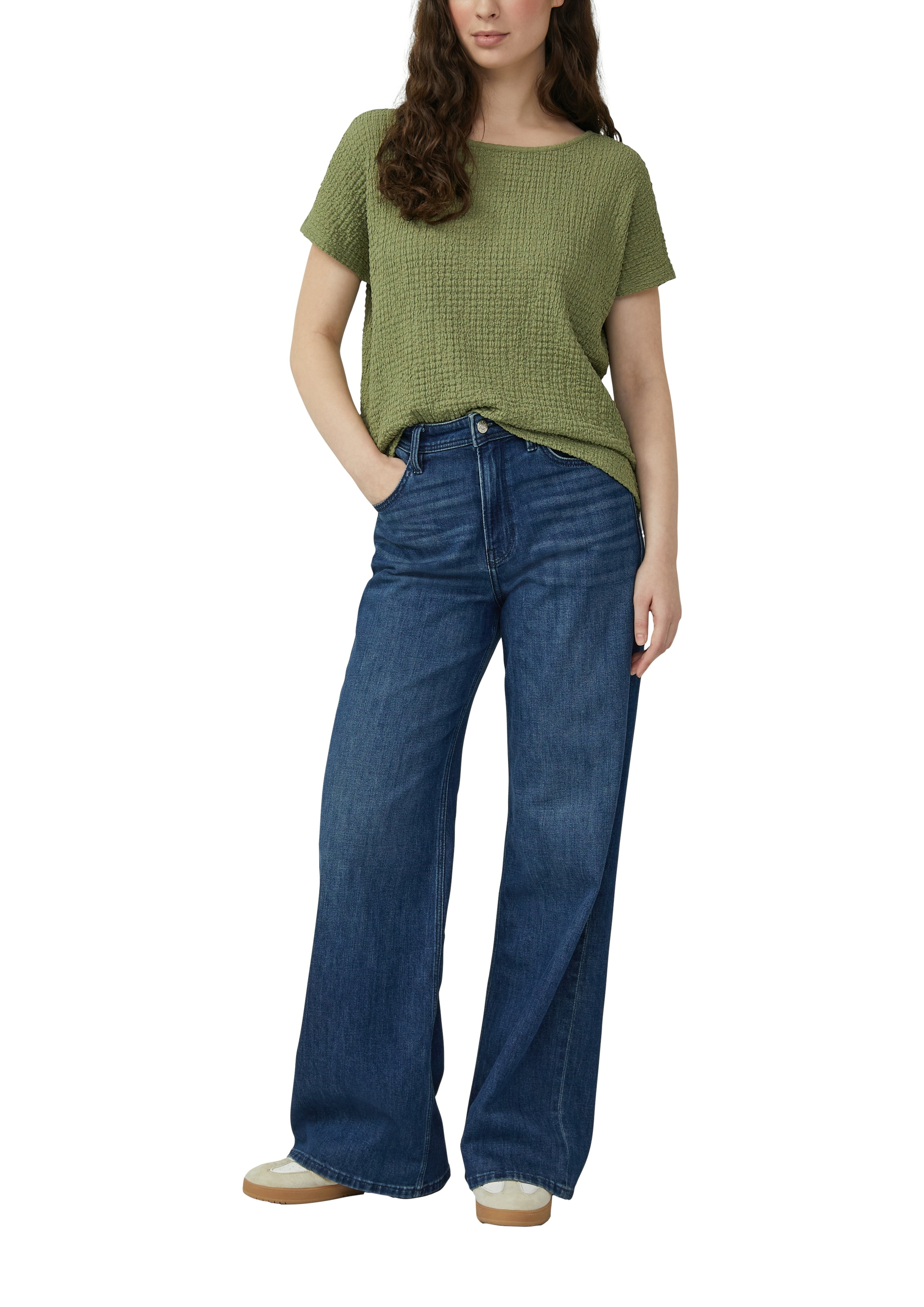 s.Oliver T-Shirt mit Struktur Muster günstig online kaufen