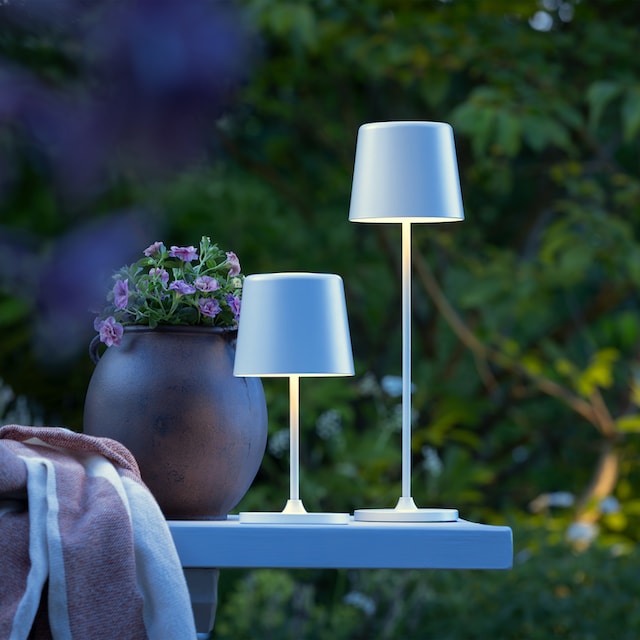 Brilliant LED Tischleuchte »Kaami«, Portable LED Außen Tischlampe, 37 cm,  310lm, Touchdimmer, USB, weiß | BAUR