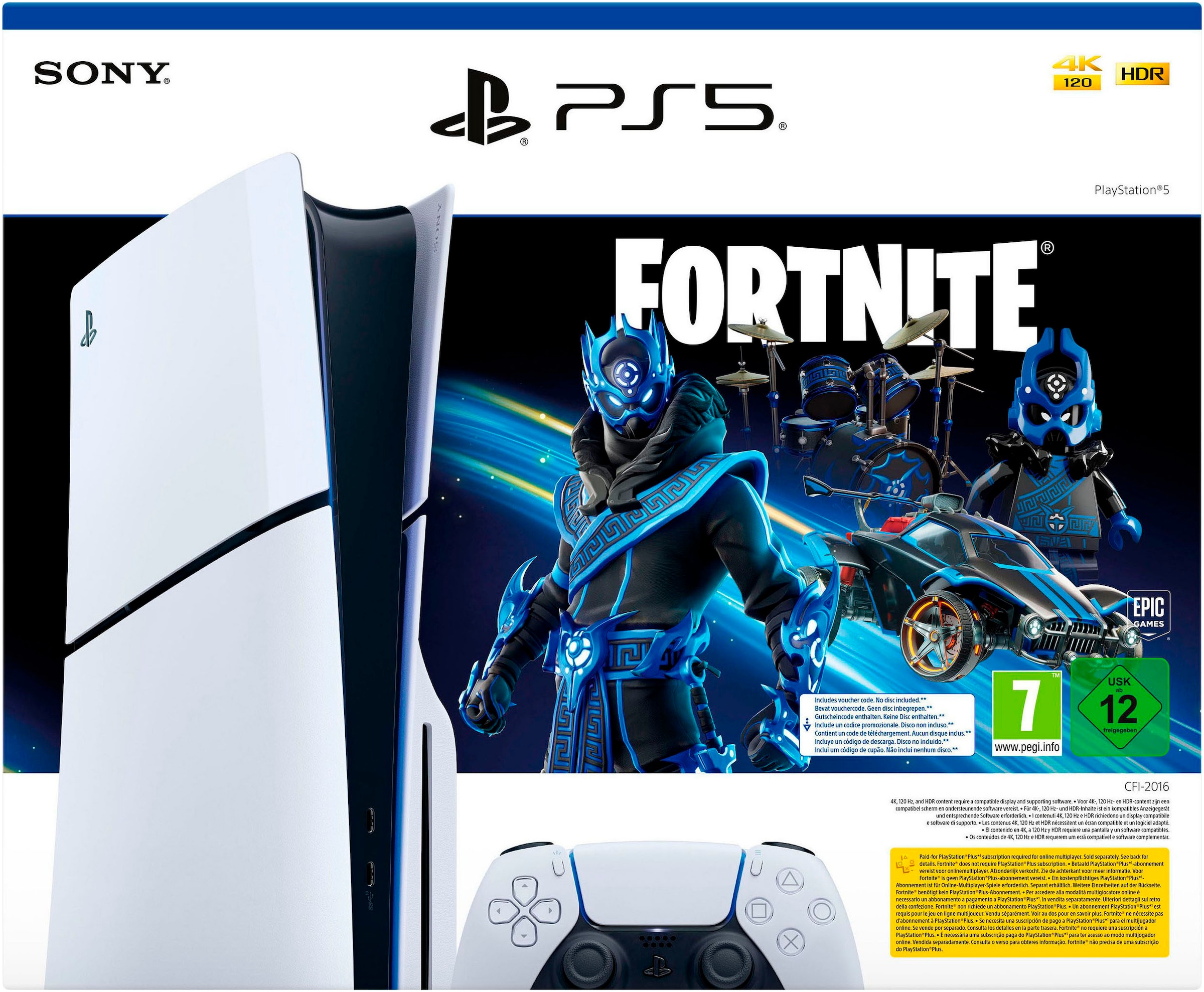 PlayStation 5 Konsolen-Set »PS5 (Slim) Fortnite Cobalt Star + Gran Turismo 7«
