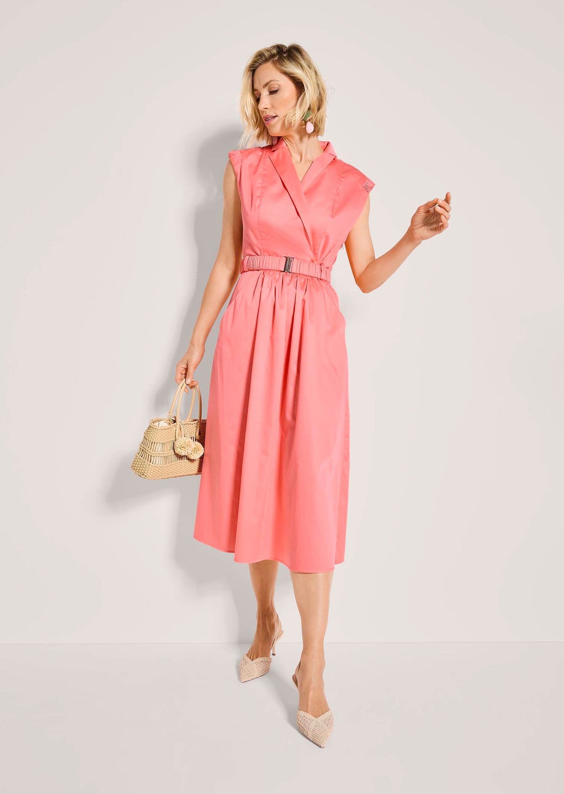 MADELEINE Midikleid »Wickelkleid Sommerkleid mit Gürtel« Eingrifftasche Reverskragen im Wickelstil