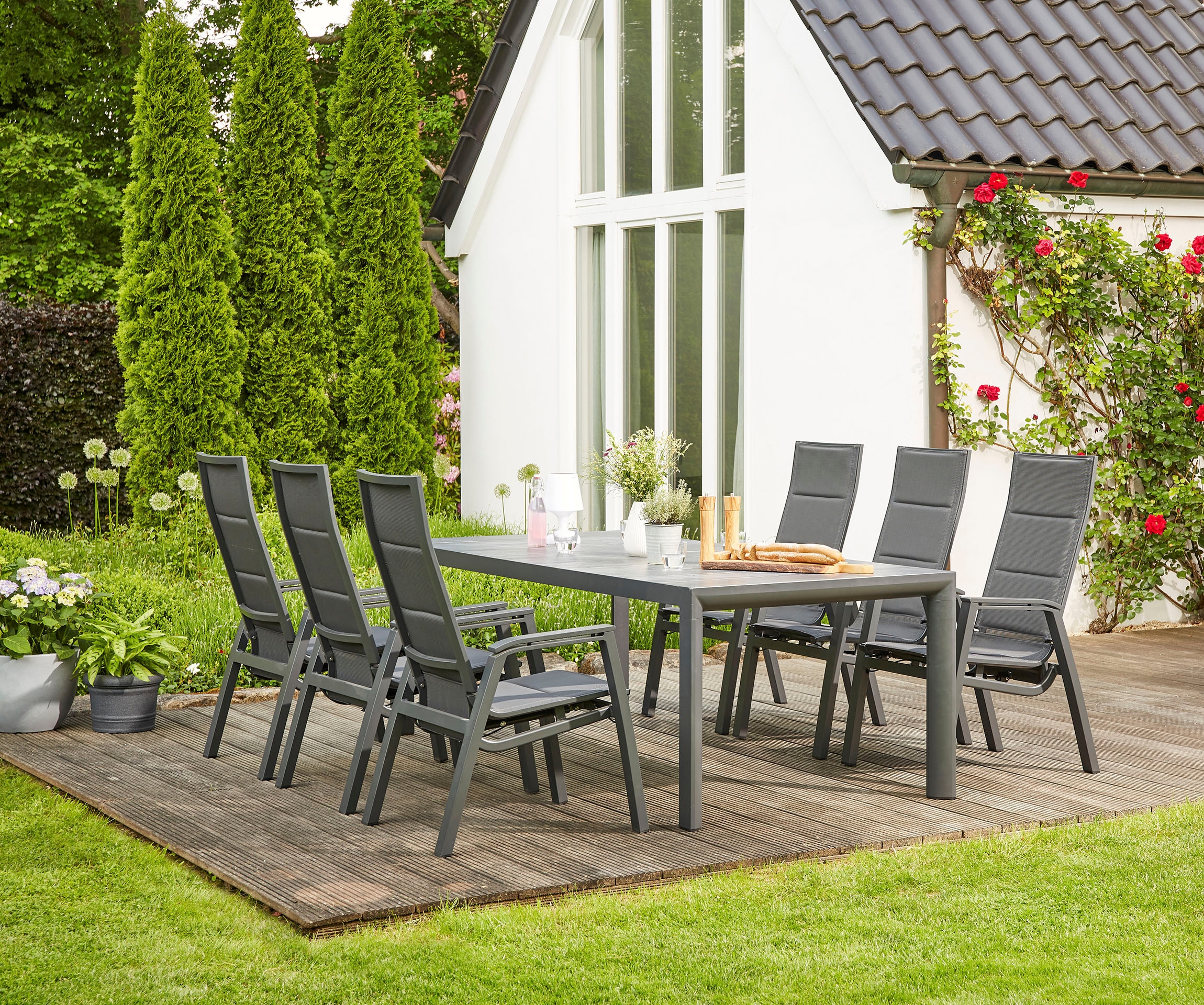 Siena Garden Garten-Essgruppe "Milano / Ancona" Set, bestehend aus 6 Sessel günstig online kaufen