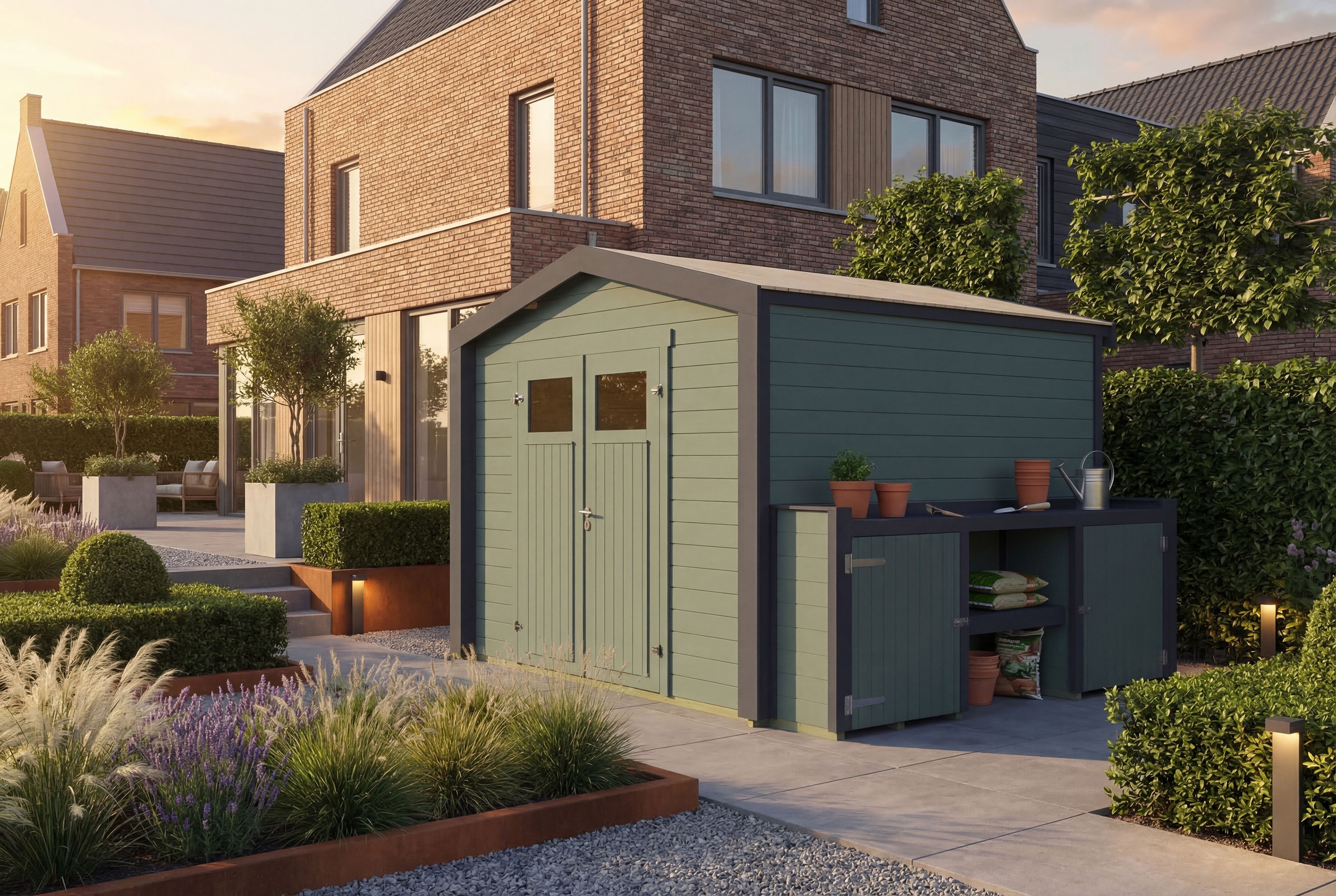 weka Gartenhaus "Killarney" Doppeltür, 1/4 verglast, inkl. Pflanztisch