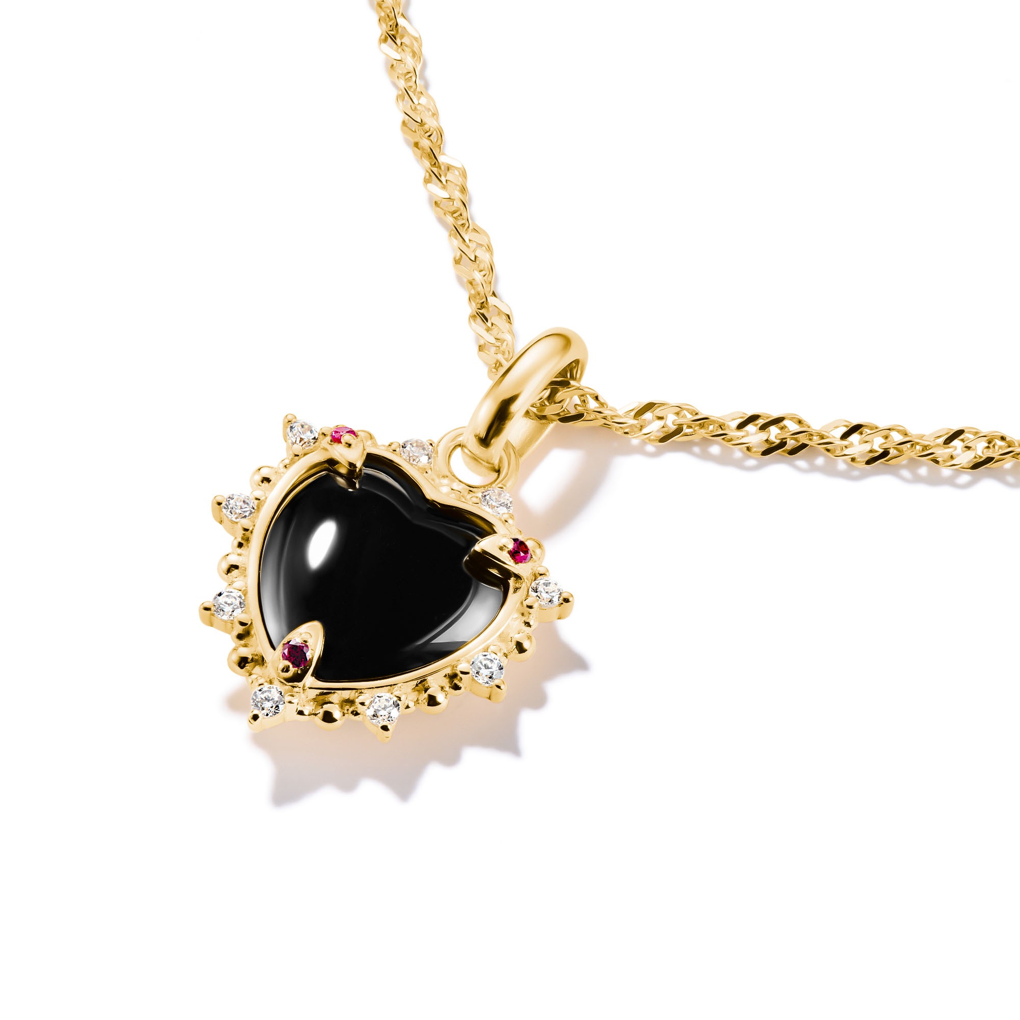 THOMAS SABO Charm Herz »Charm Vintage-Herz - Connect, CC1286-643-11, CC1286-995-11«, mit Rubin (synth.), Zirkonia (synth.)