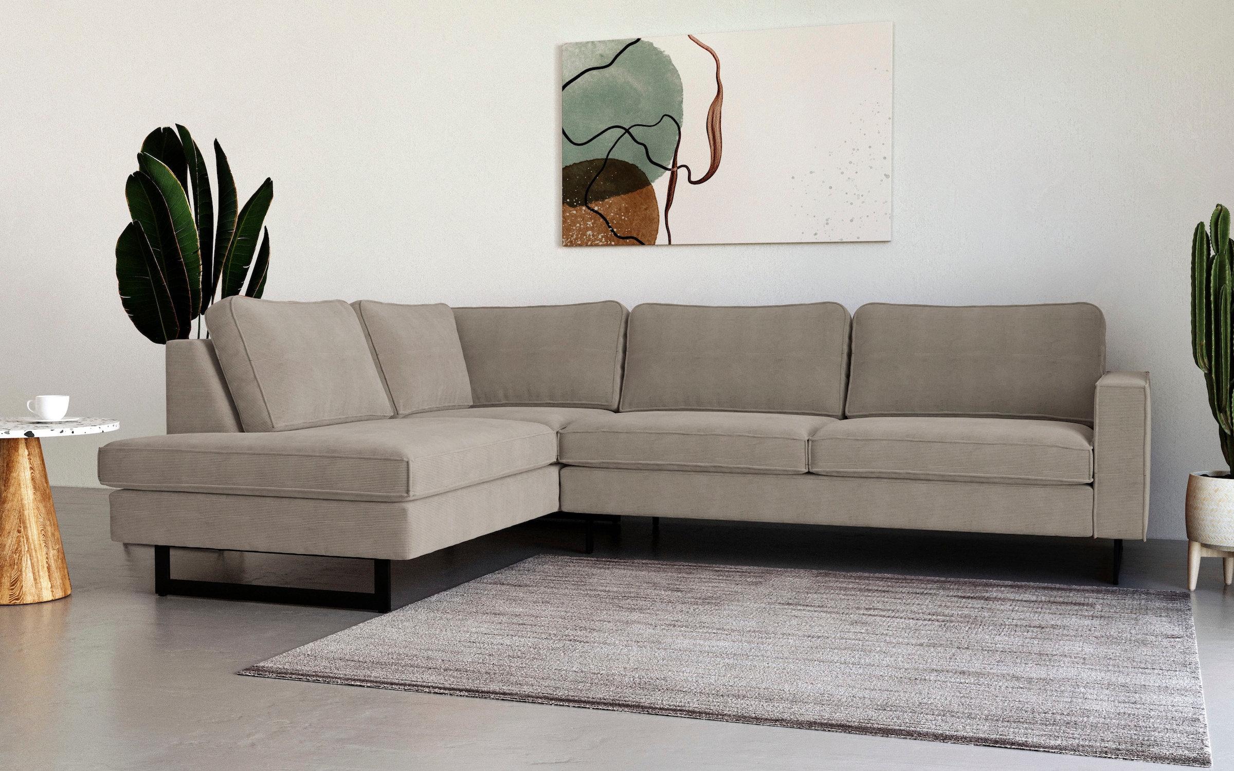 Places of Style Ecksofa "Pinto, 290 cm, Ottomane links / rechts", Cord, Fei günstig online kaufen