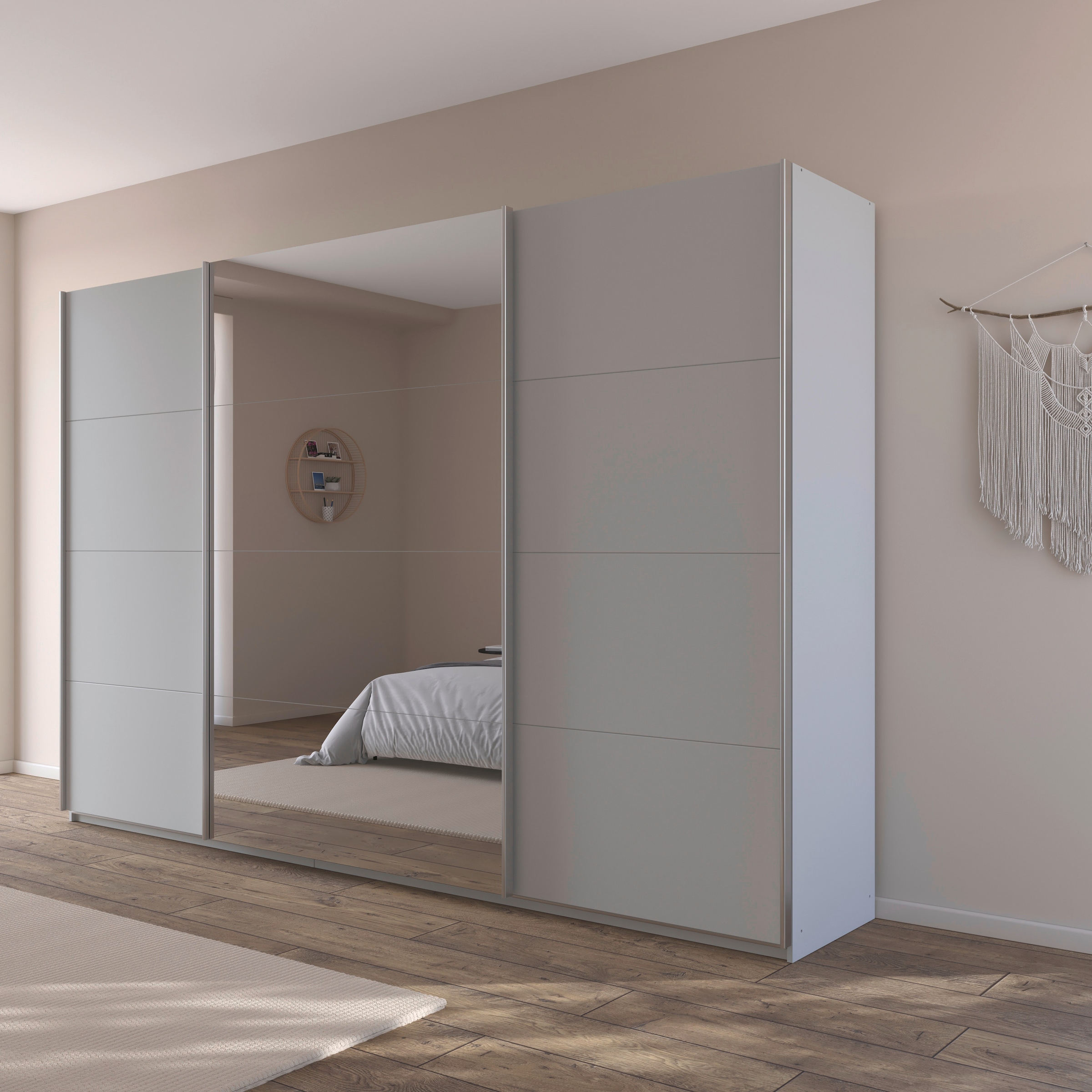 rauch Schwebetürenschrank »Kleiderschrank Schrank Garderobe AGORDO«, Top Innenausstattung, in 4 Breiten und 2 Höhen MADE IN GERMANY