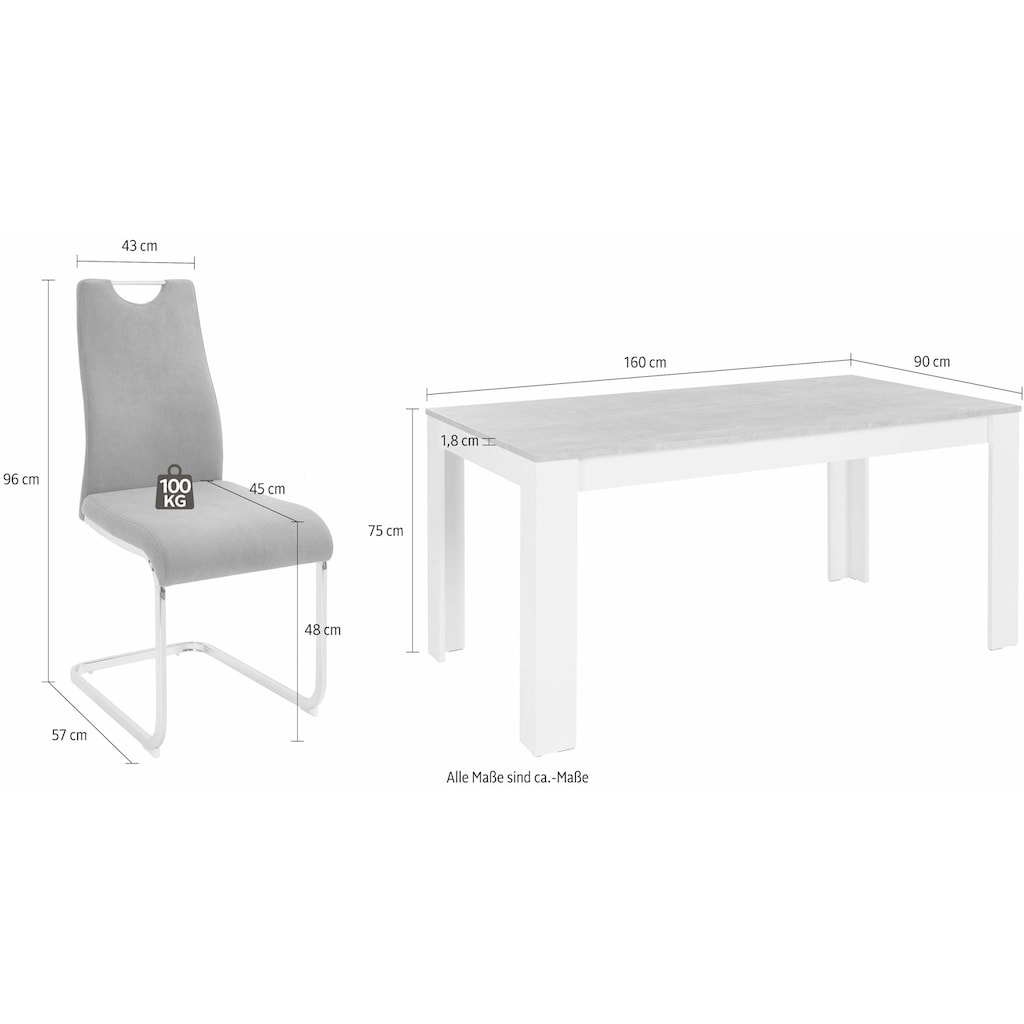 Homexperts Essgruppe »Zabona«, (Set, 5 tlg.)