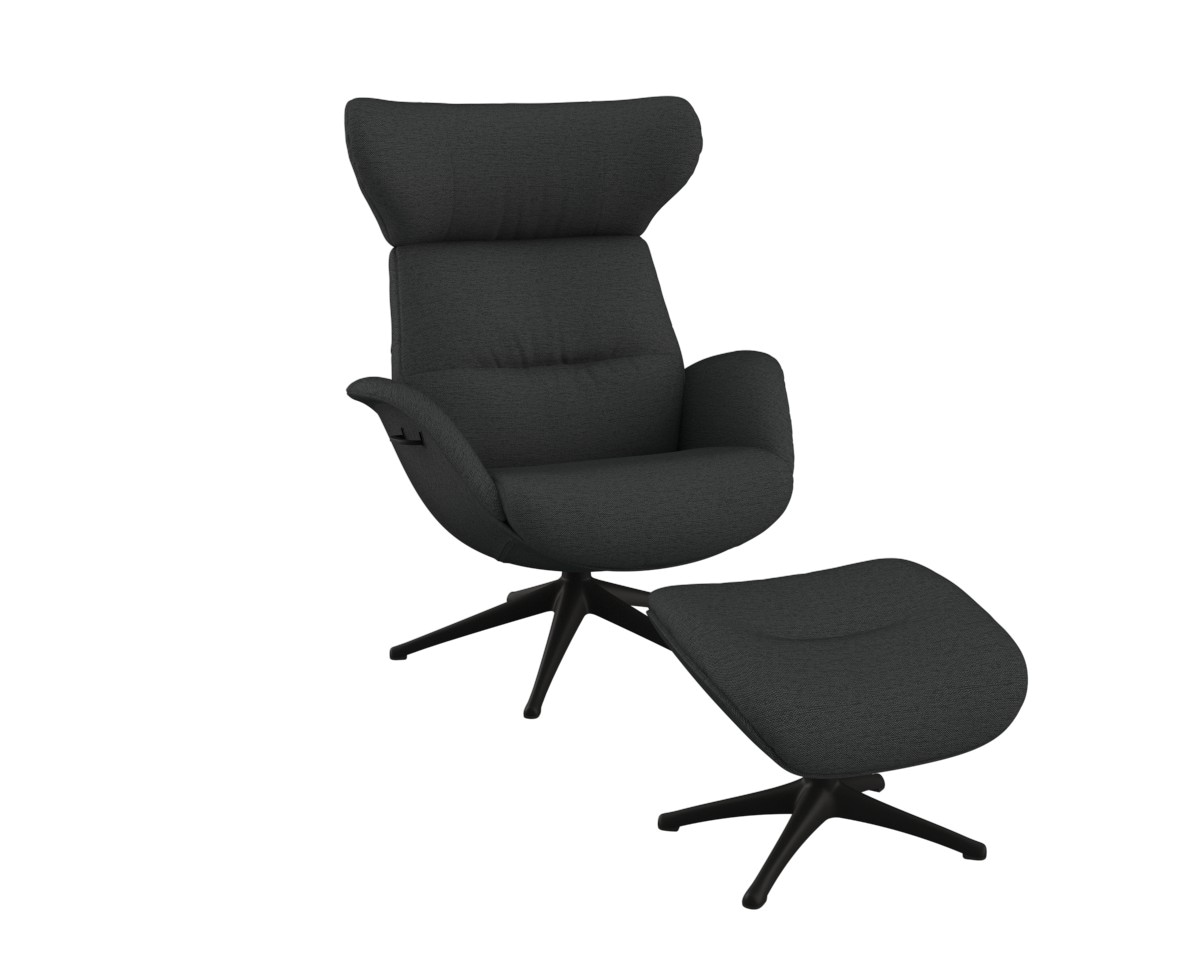 FLEXLUX Relaxsessel »Relaxchairs More«, Premium Komfort, Rücken- & Kopfteilverstellung, drehbar, Fuß schwarz