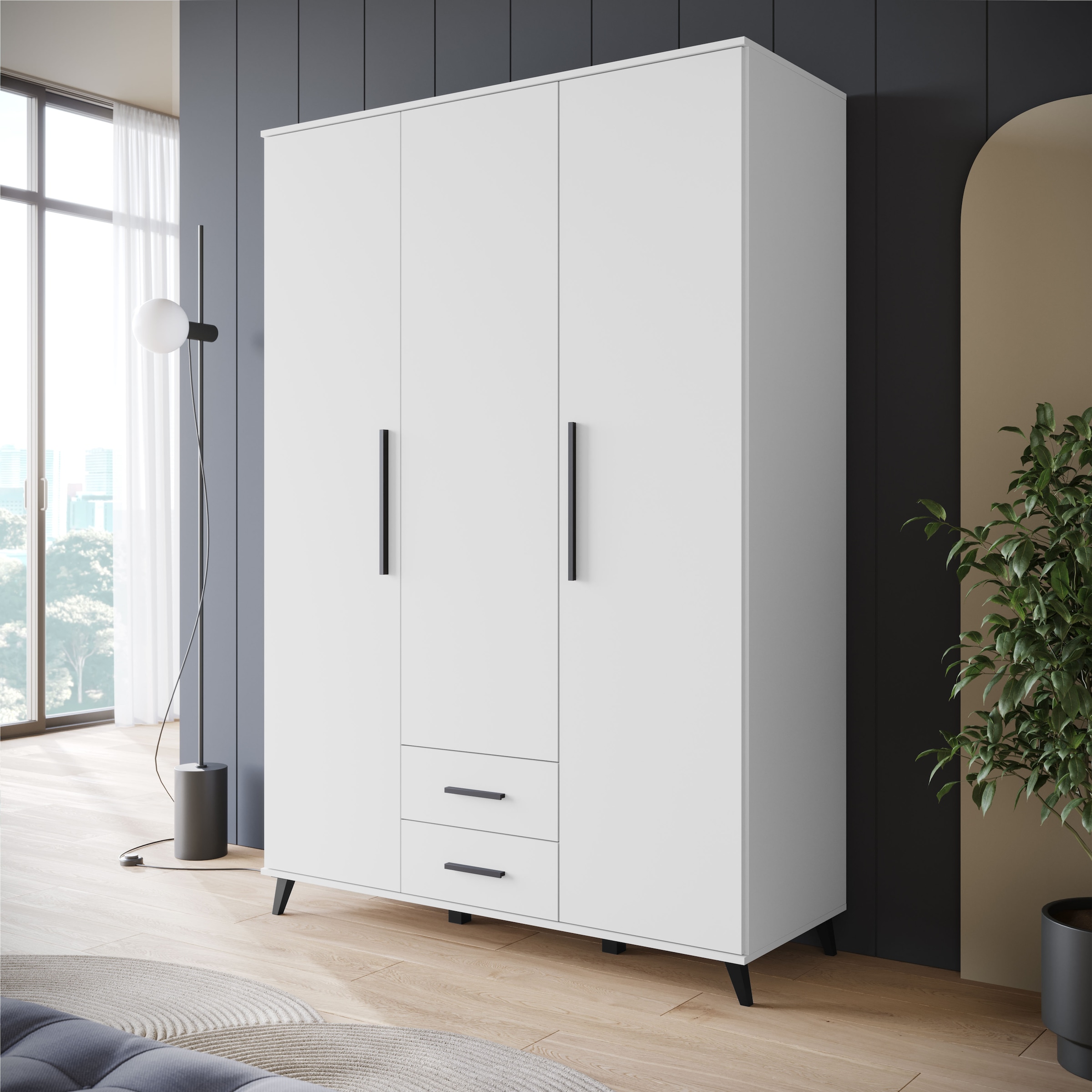 INOSIGN Kleiderschrank »Lagos, Garderobe«, (1 St.), Moderner Drehtürenschrank, FSC-zertifiziert, Schlafzimmerschrank