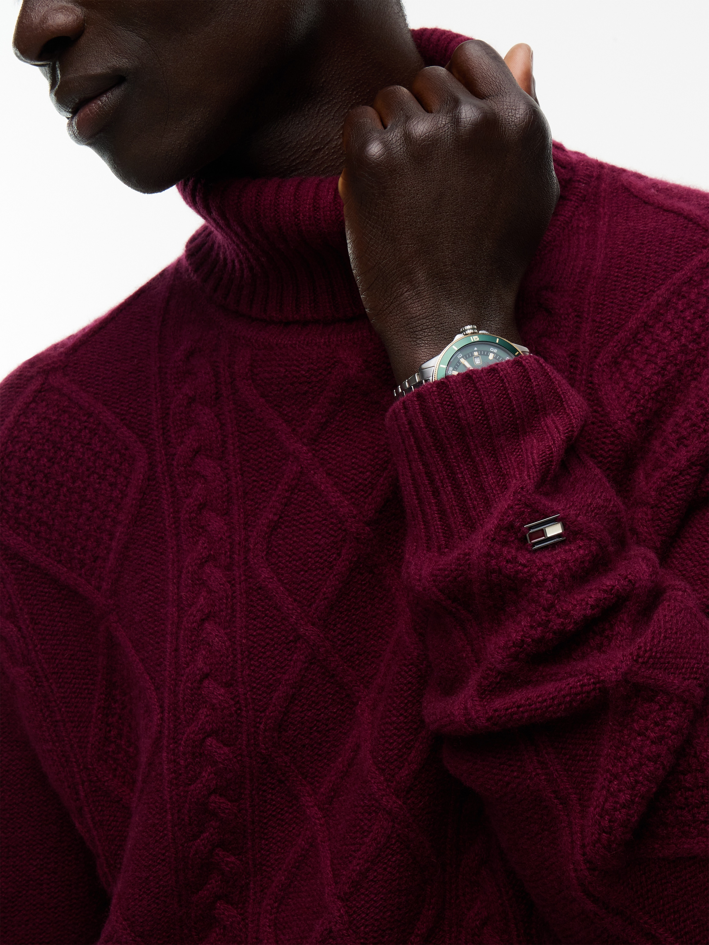 Tommy Hilfiger Rollkragenpullover »NY  WOOL CABLE SWEATER« aus Wollmix mit Kaschmir, Zopfstrickmuster