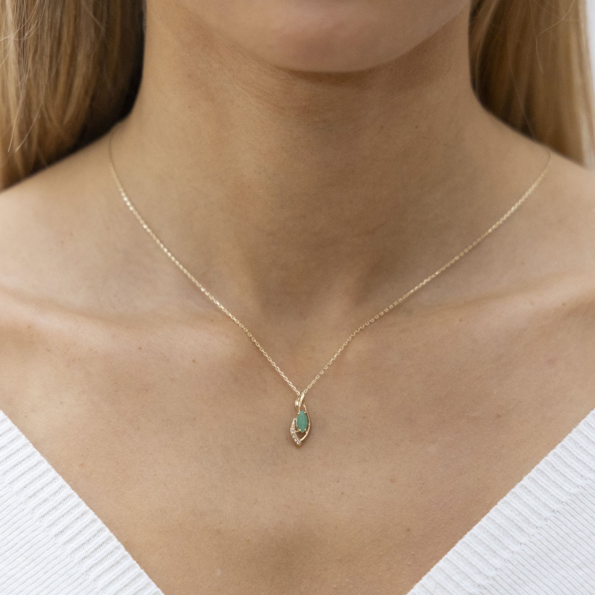 Fascination by Ellen K. Kette mit Anhänger »585/- Gelbgold mit Smaragd Weißtopas«