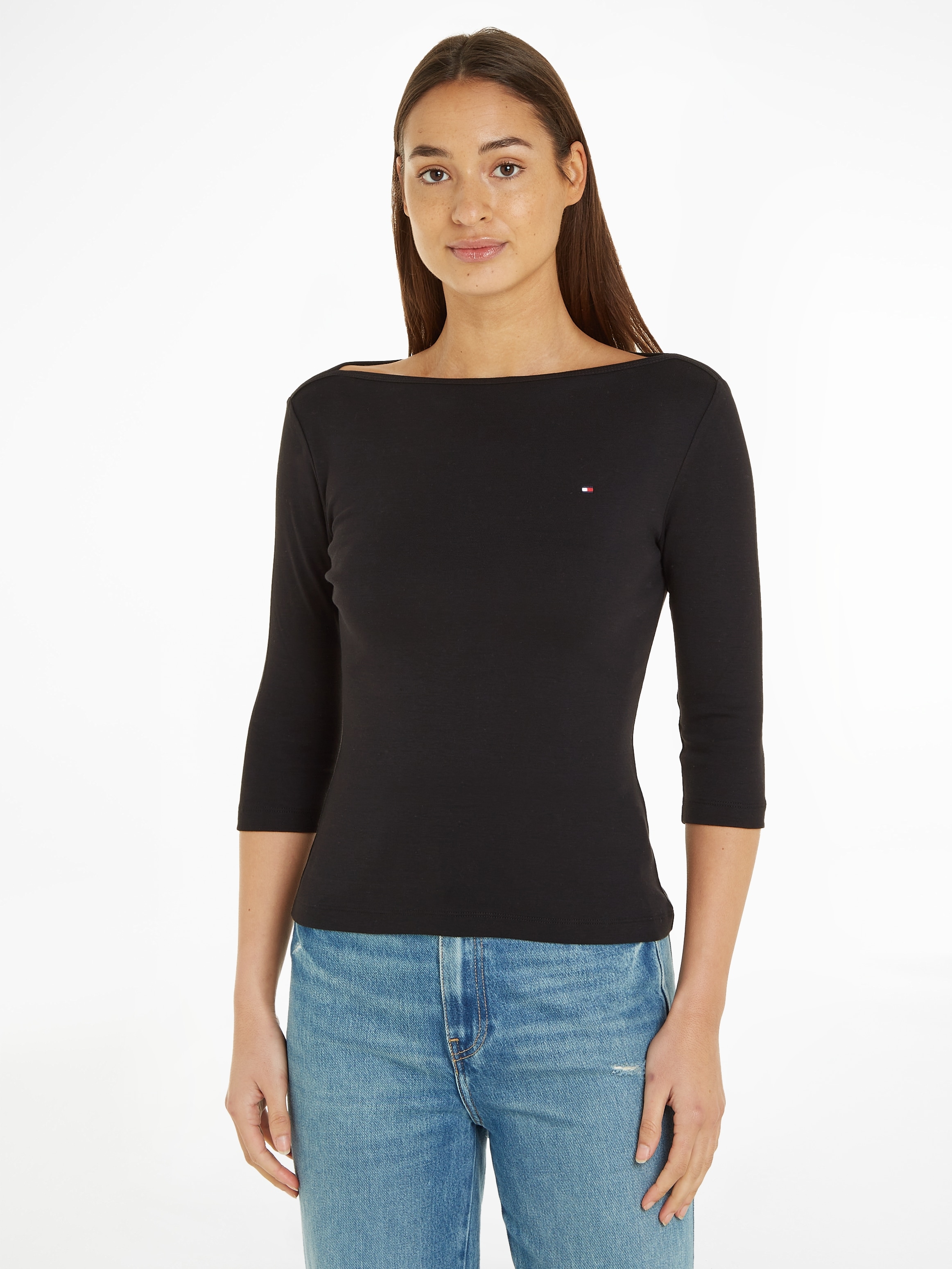 Tommy Hilfiger 3/4-Arm-Shirt »NEW CODY SLIM BOAT-NK 3/4SLV«, mit Logostickerei