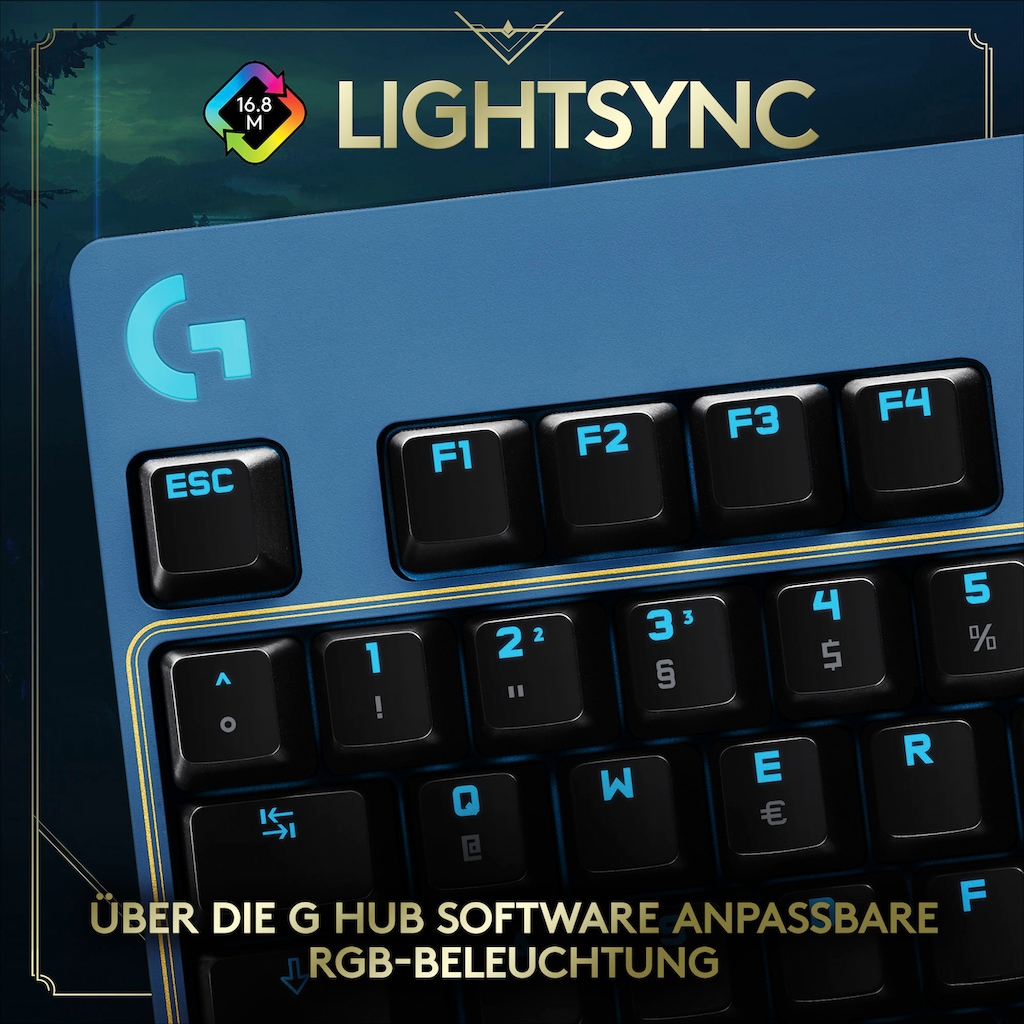 Logitech G Gaming-Tastatur »G PRO League of Legends Edition«, (Funktionstasten-USB-Anschluss-Antirutsch-Füße)