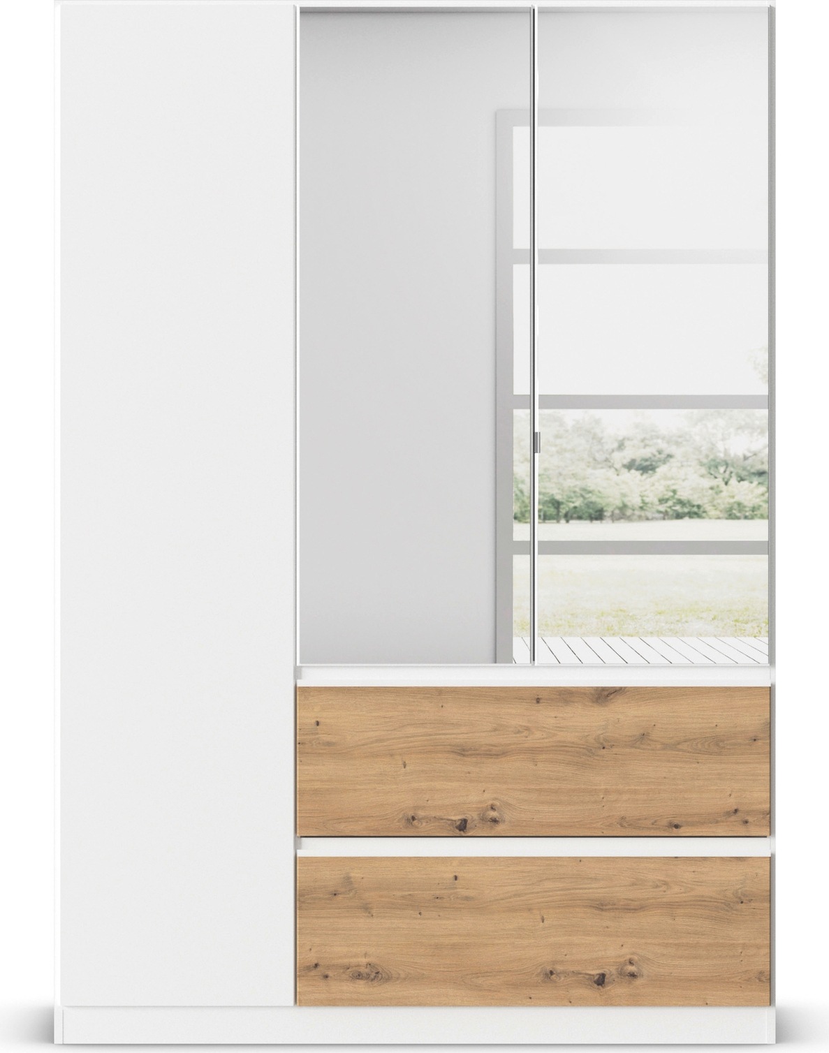 rauch Drehtürenschrank »Kleiderschrank Schrank Garderobe Wäscheschrank COSTA in 3 Breiten«, mit Spiegel, grifflose Front und Push-to-Open Funktion MADE IN GERMANY