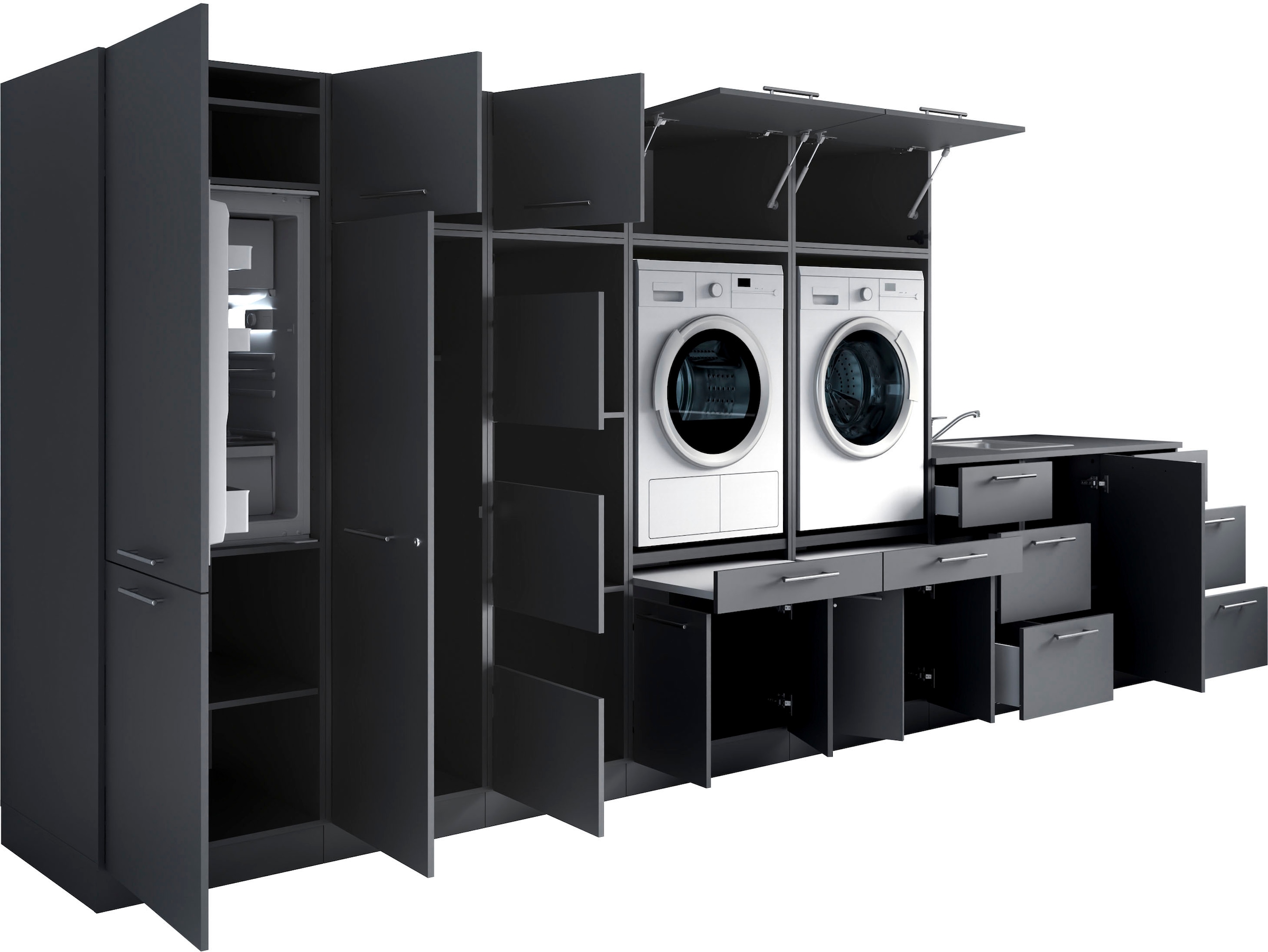 Laundreezy Mehrzweckschrank-Set »Laundreezy, 12-tlg. Mehrzweckschrank-Set B/H/T 445/200/68 cm« 12 Stk. tlg.