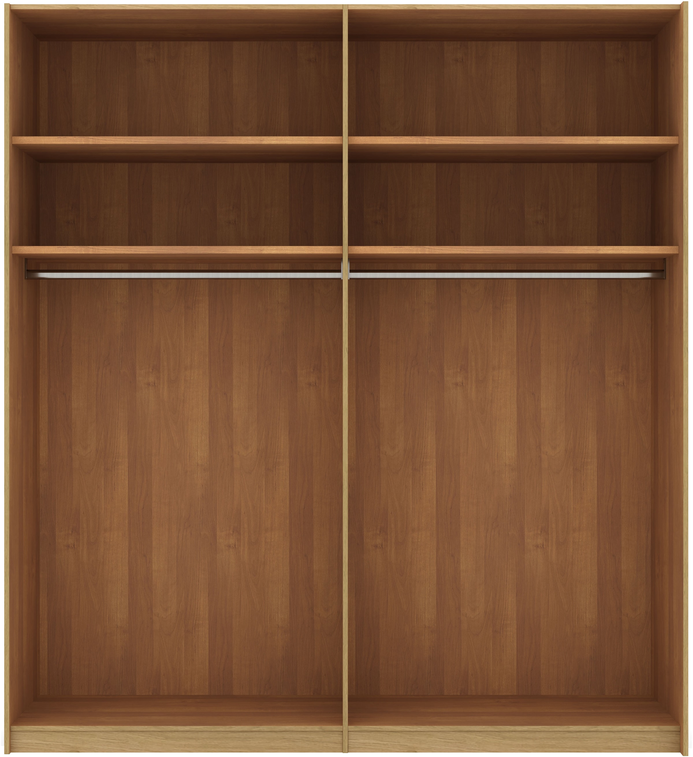 Musterring Schwebetürenschrank »Savona, Kleiderschrank, Schrank, Garderobe, mit Schiebetüren«, (Teilmassiv Bianco-Eiche, mit Spiegel oder Glas, MADE IN GERMANY), Türen Bianco-Eiche massiv, Spiegel-/Glastüren, eingelegte Chromleiste