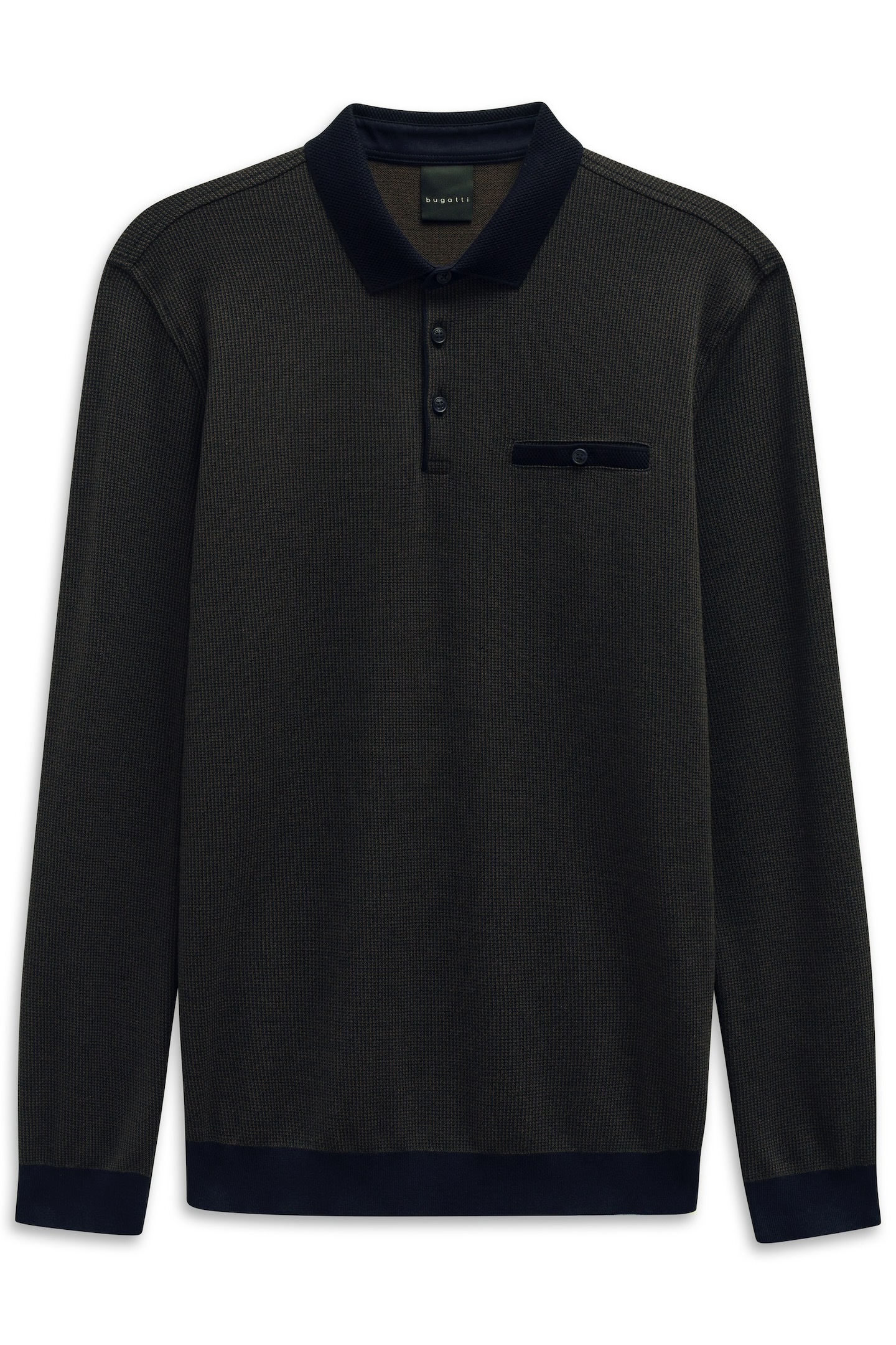 bugatti Langarm-Poloshirt »Modern Fit«, mit Brusttasche