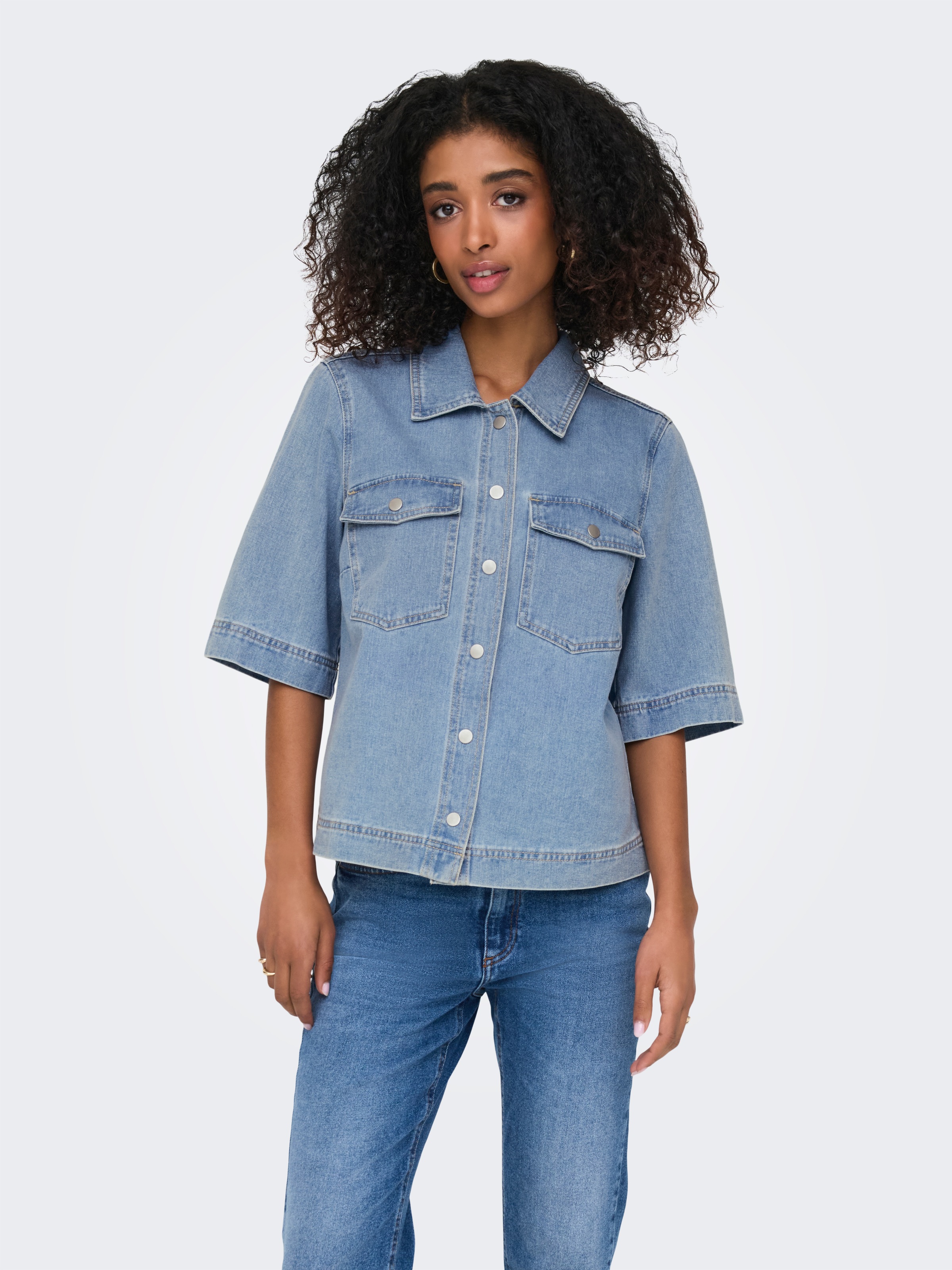 ONLY Jeansbluse "ONLBELLE S/S SHIRT DNM GUA NOOS" mit Halbarm günstig online kaufen