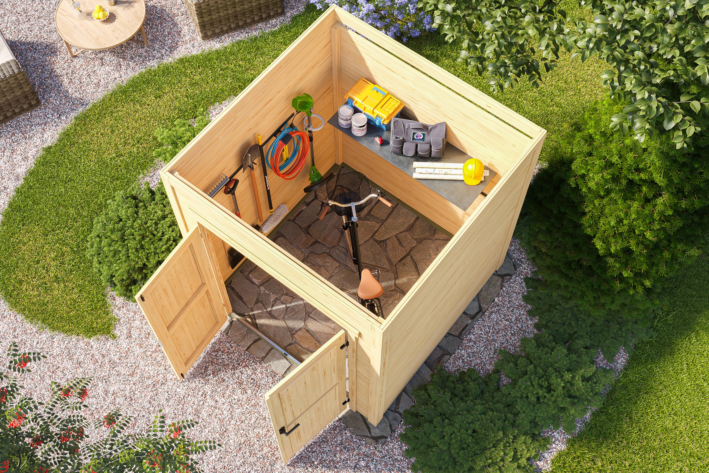 Nordic Holz Gartenhaus »Fynn 1« kleiner stilvoller Schuppen mit Flachdach