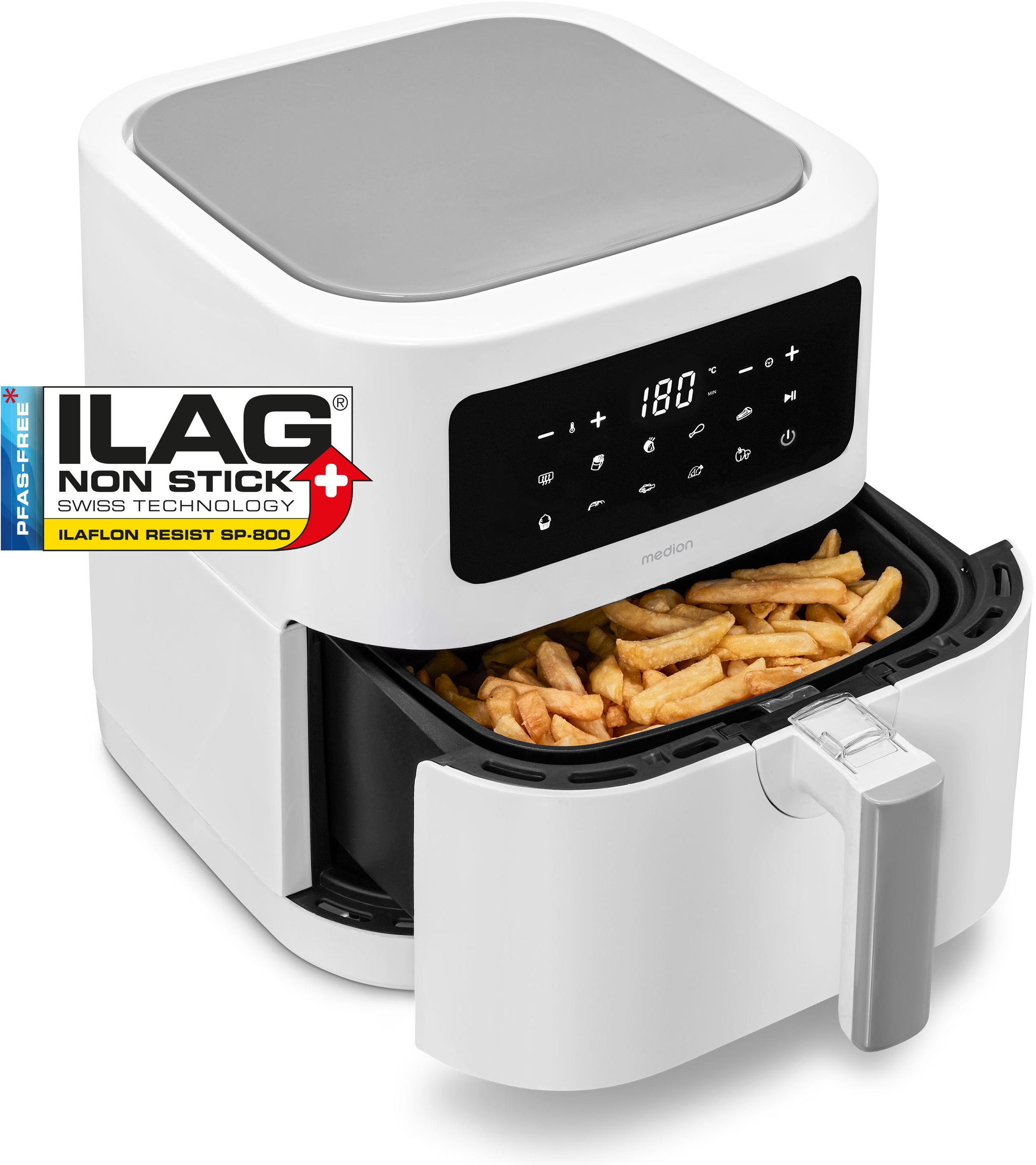Medion Heißluftfritteuse "MD 11740 E40 XL" 2000 W digitales Bedienfeld, 9 A günstig online kaufen
