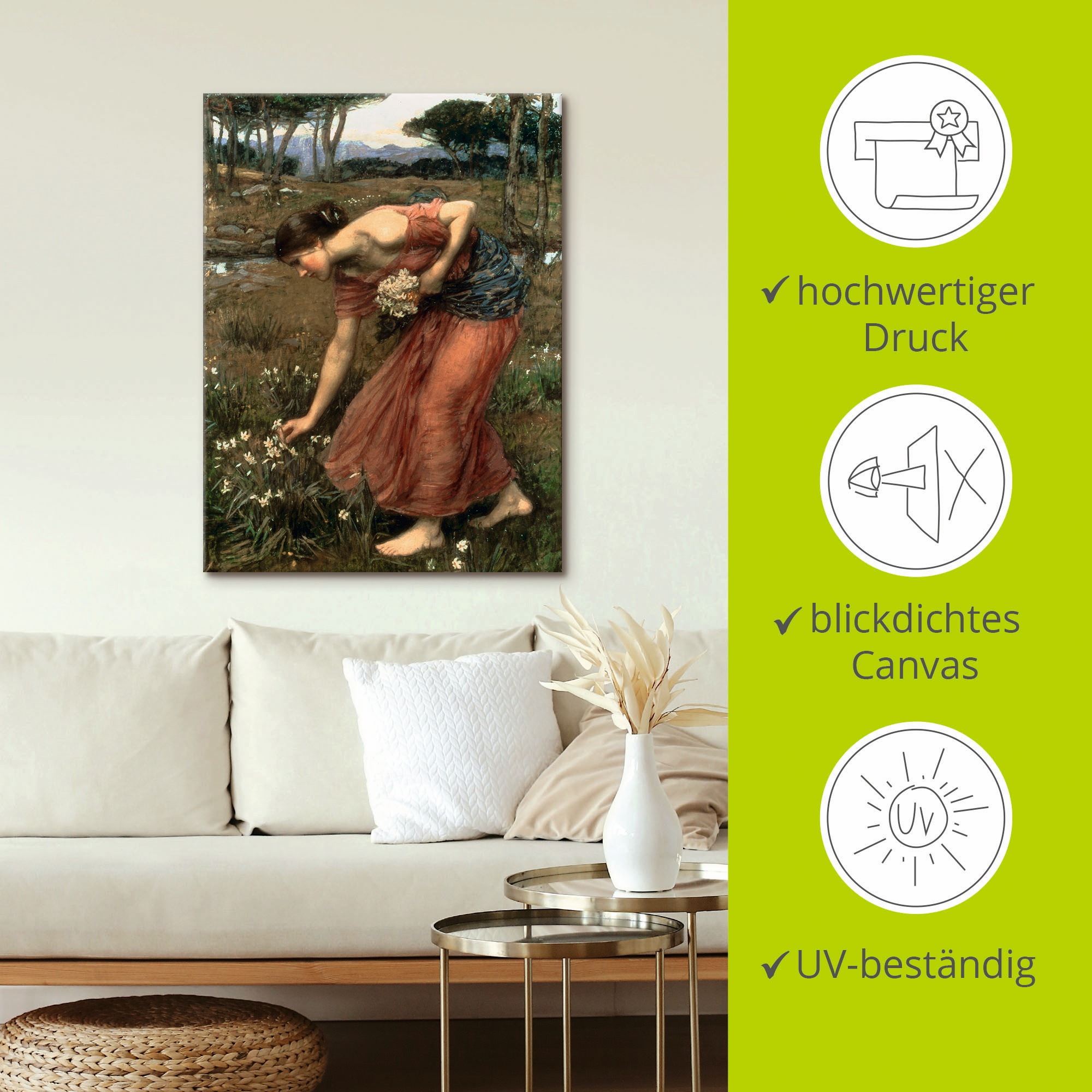 Artland Wandbild »Narziß«, Frau, (1 St.), als Leinwandbild, Poster in verschied. Größen