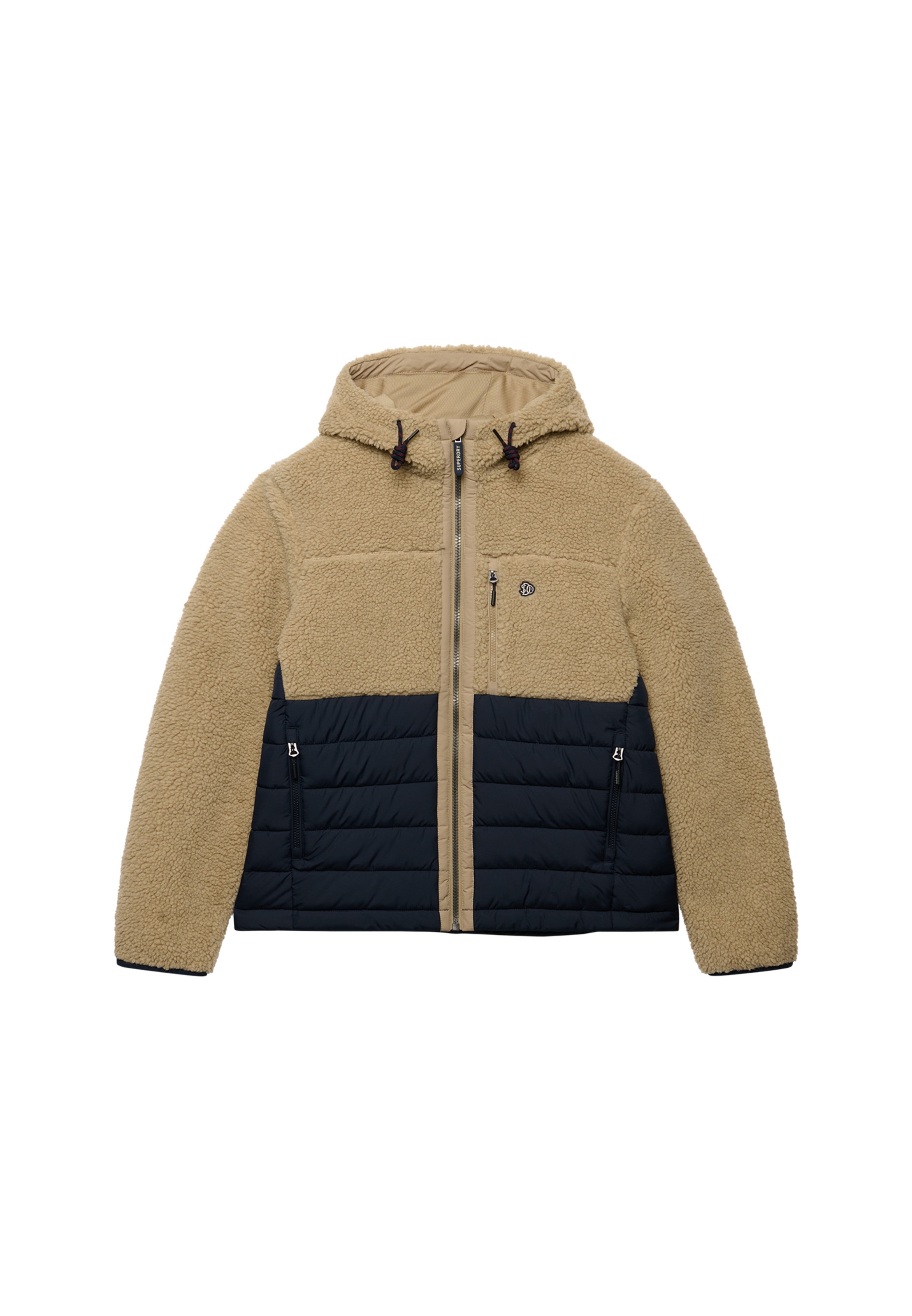 Superdry Outdoorjacke »HOOD OUTDOOR BORG QUILT HYBRID« mit Kapuze Kunstfaser, relaxed fit