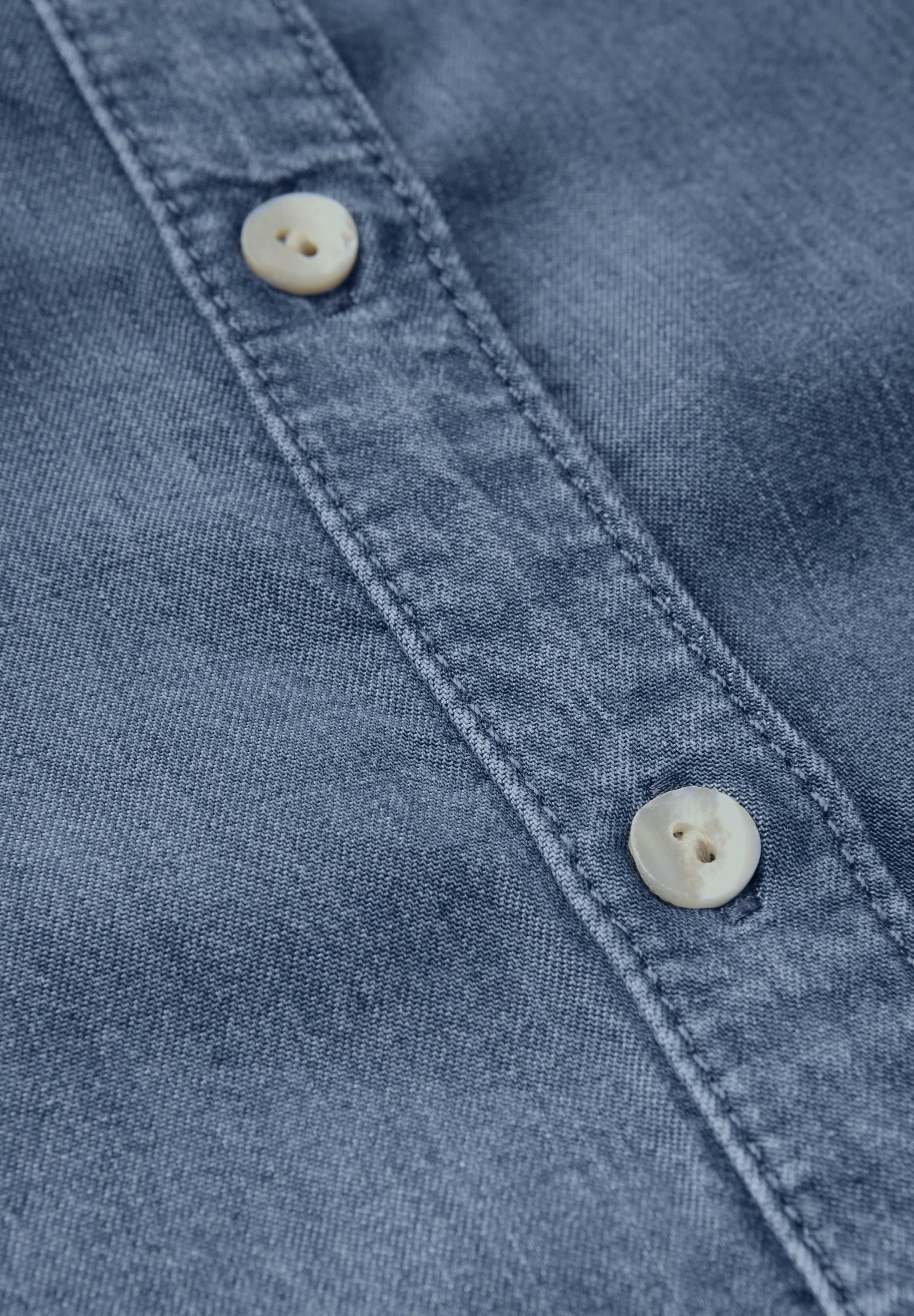 STREET ONE STUDIO Kurzarmbluse, in Denim-Optik