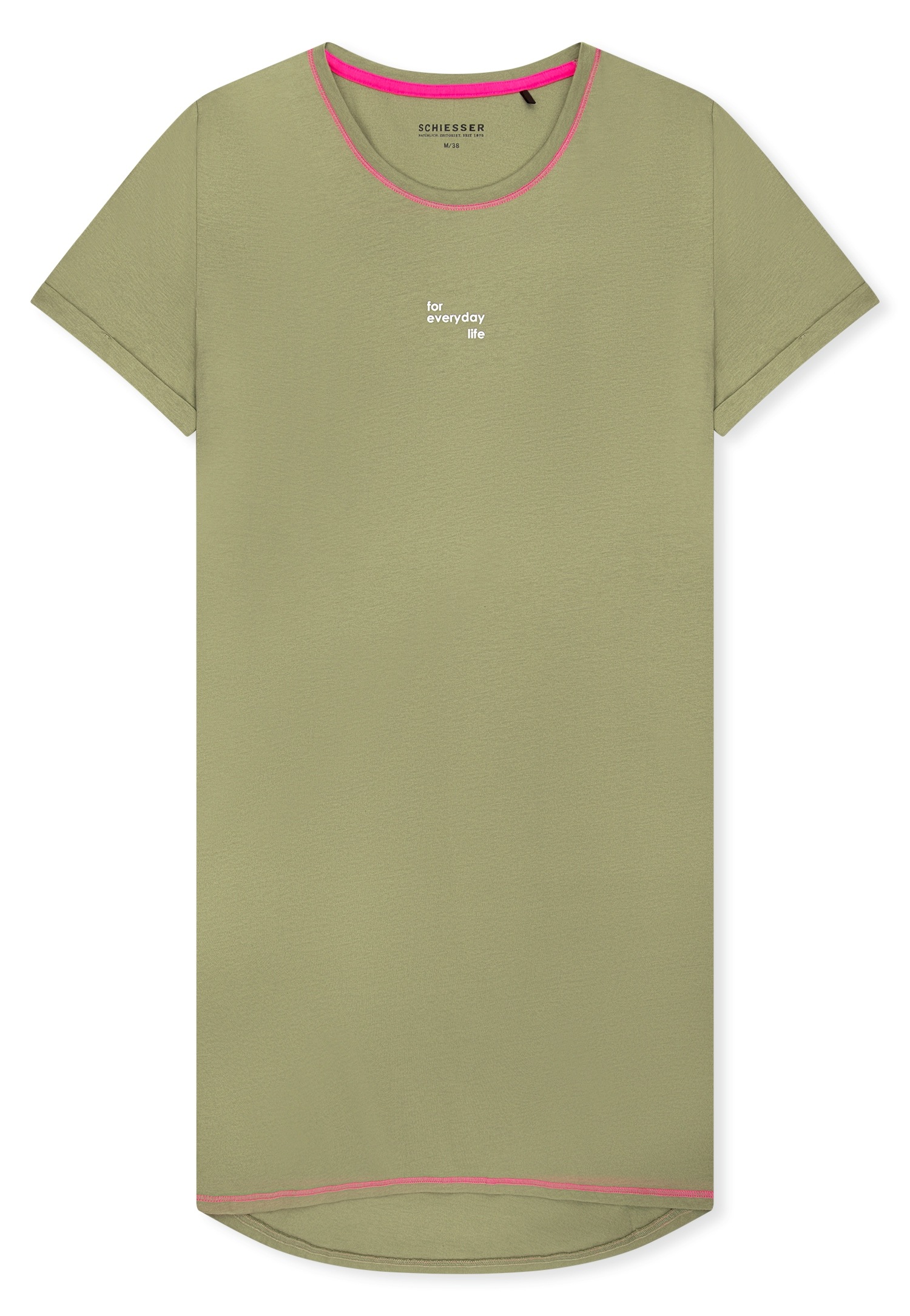 Schiesser Nachthemd "Casual Essentials" mit Statement-Print, Baumwolle, kur günstig online kaufen