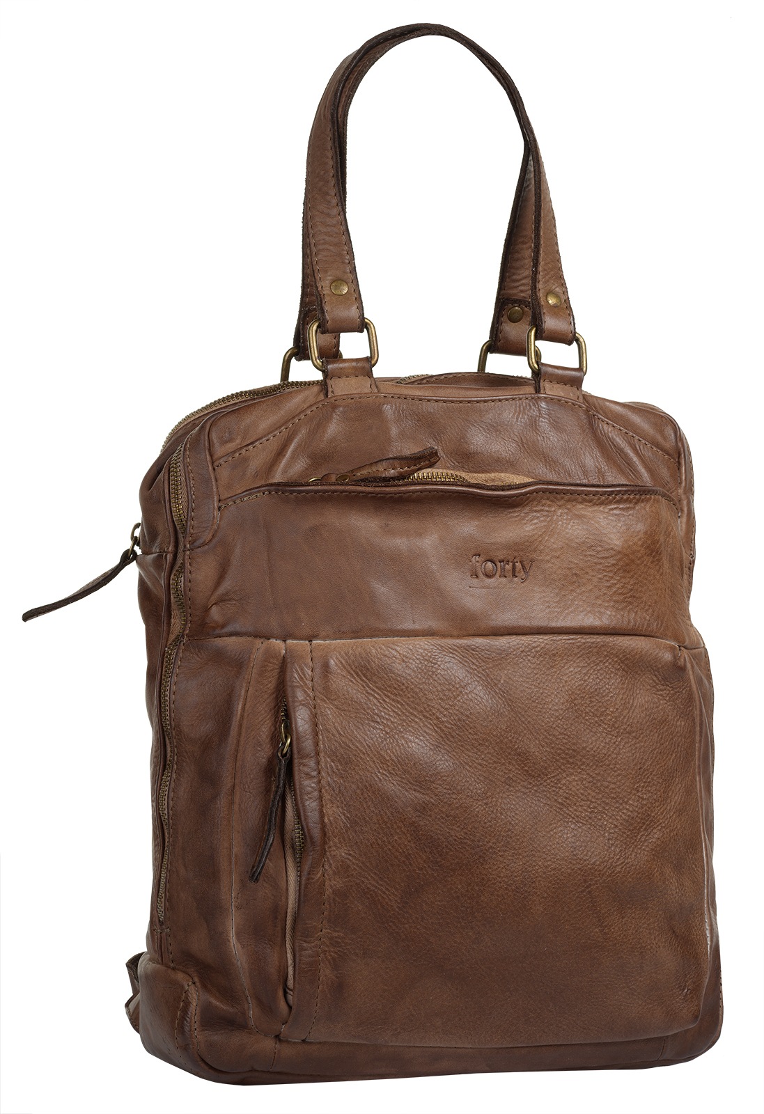 forty° Laptoprucksack, echt Leder, Made in Italy