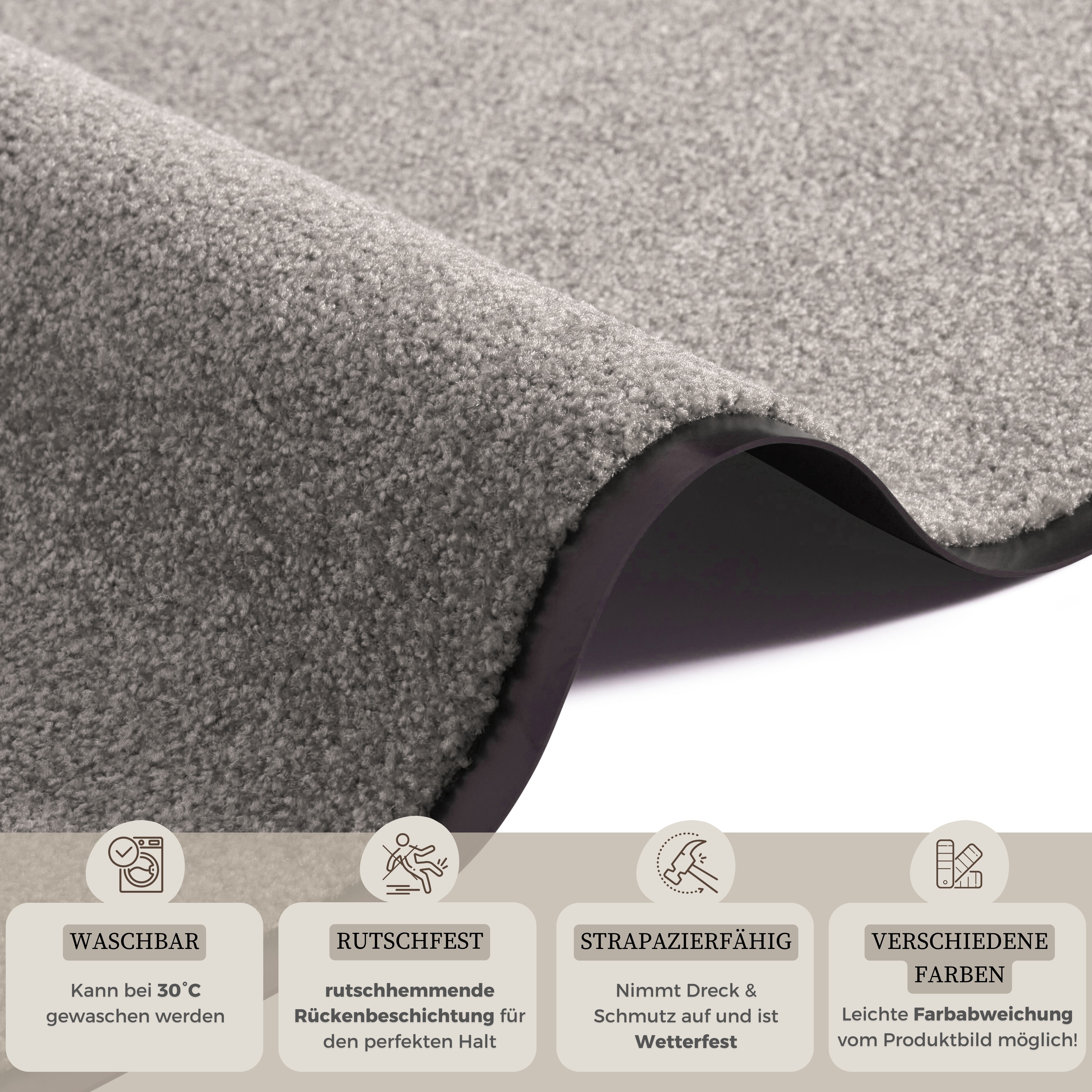 Thumbnail - HANSE Home Fußmatte "Wash & Clean" rechteckig 7 mm Höhe Schmutzfangmatte, Türmatte, In- und Outdoor, Teppich, Läufer, wa...