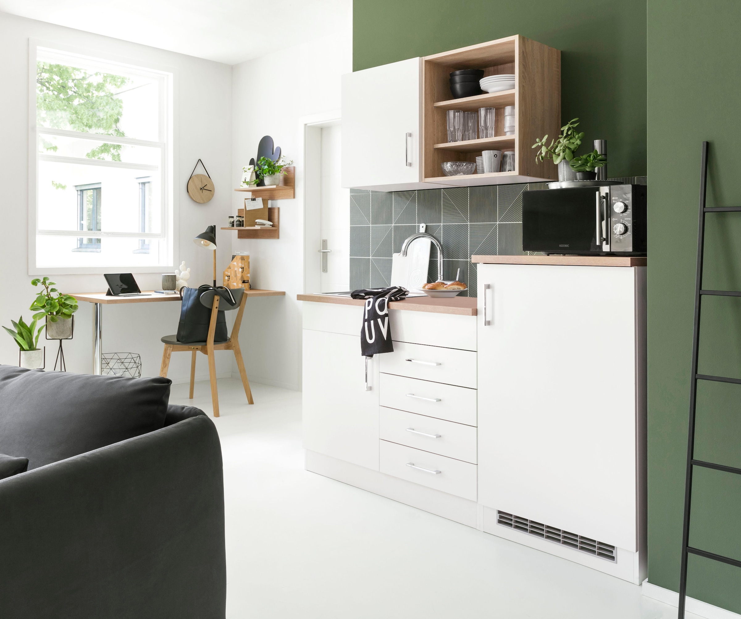 HELD MÖBEL Pantryküche »Mali«, Breite 160 cm, mit E-Geräten