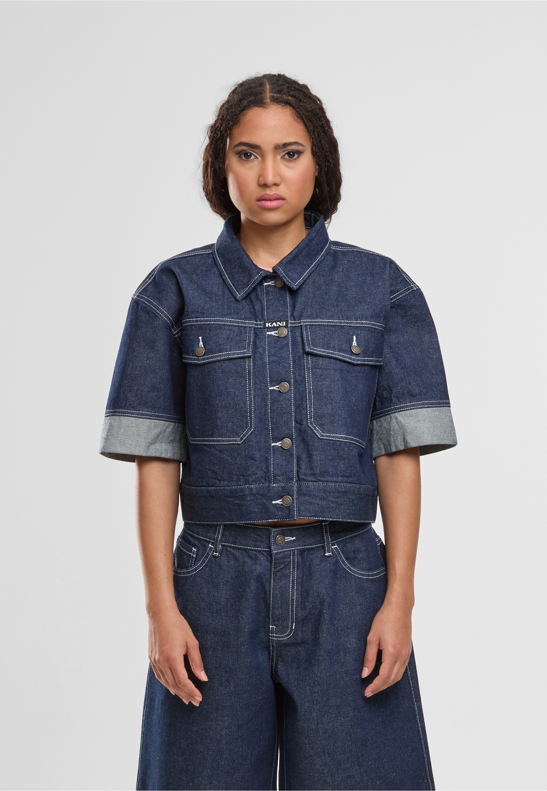 Karl Kani Jeansjacke »Karl Kani Retro Denim Shirt« 1 Stk. tlg. ohne Kapuze