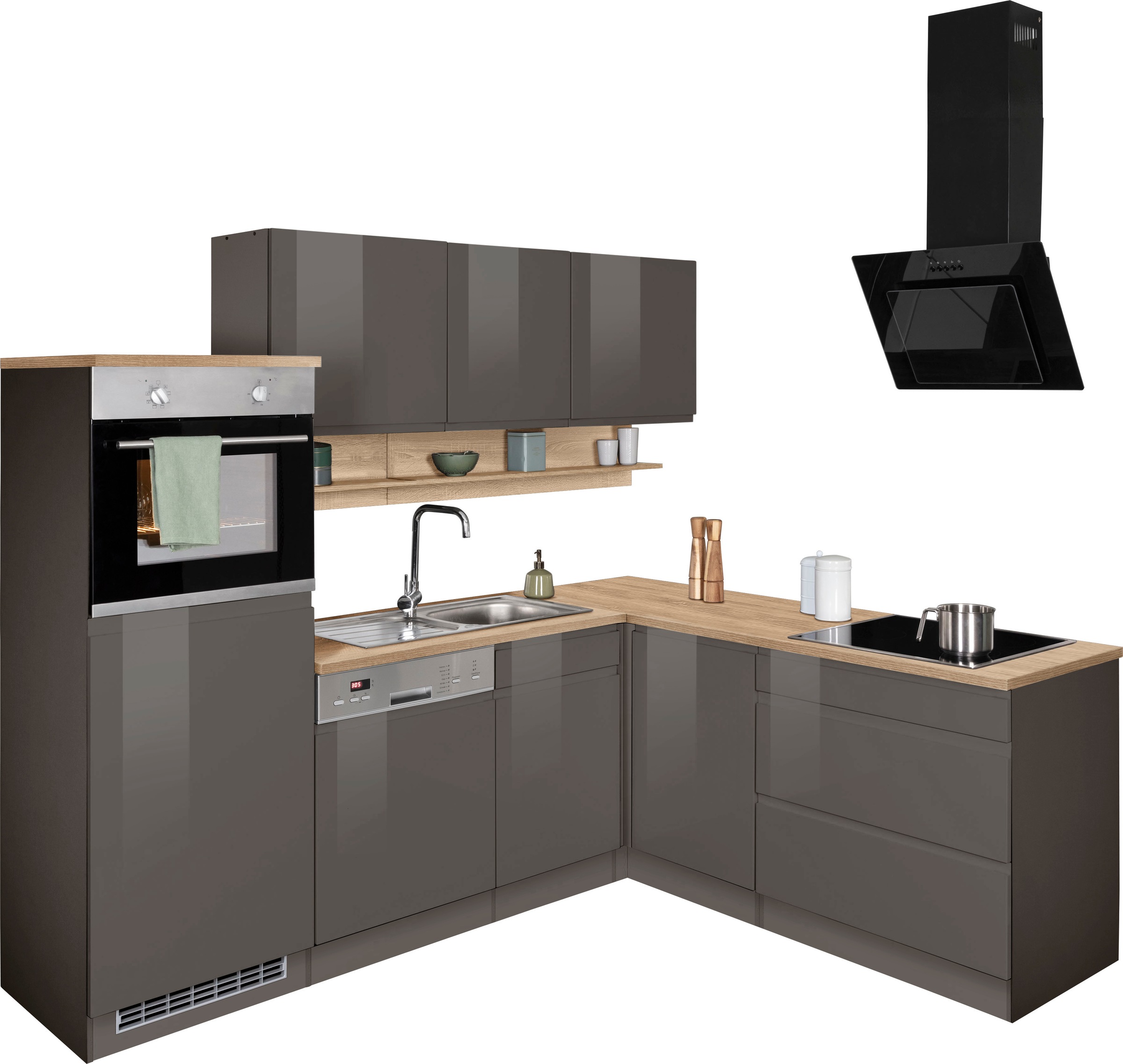 HELD MÖBEL Winkelküche "Virginia", Stellbreite 230/190 cm, mit E-Geräten günstig online kaufen