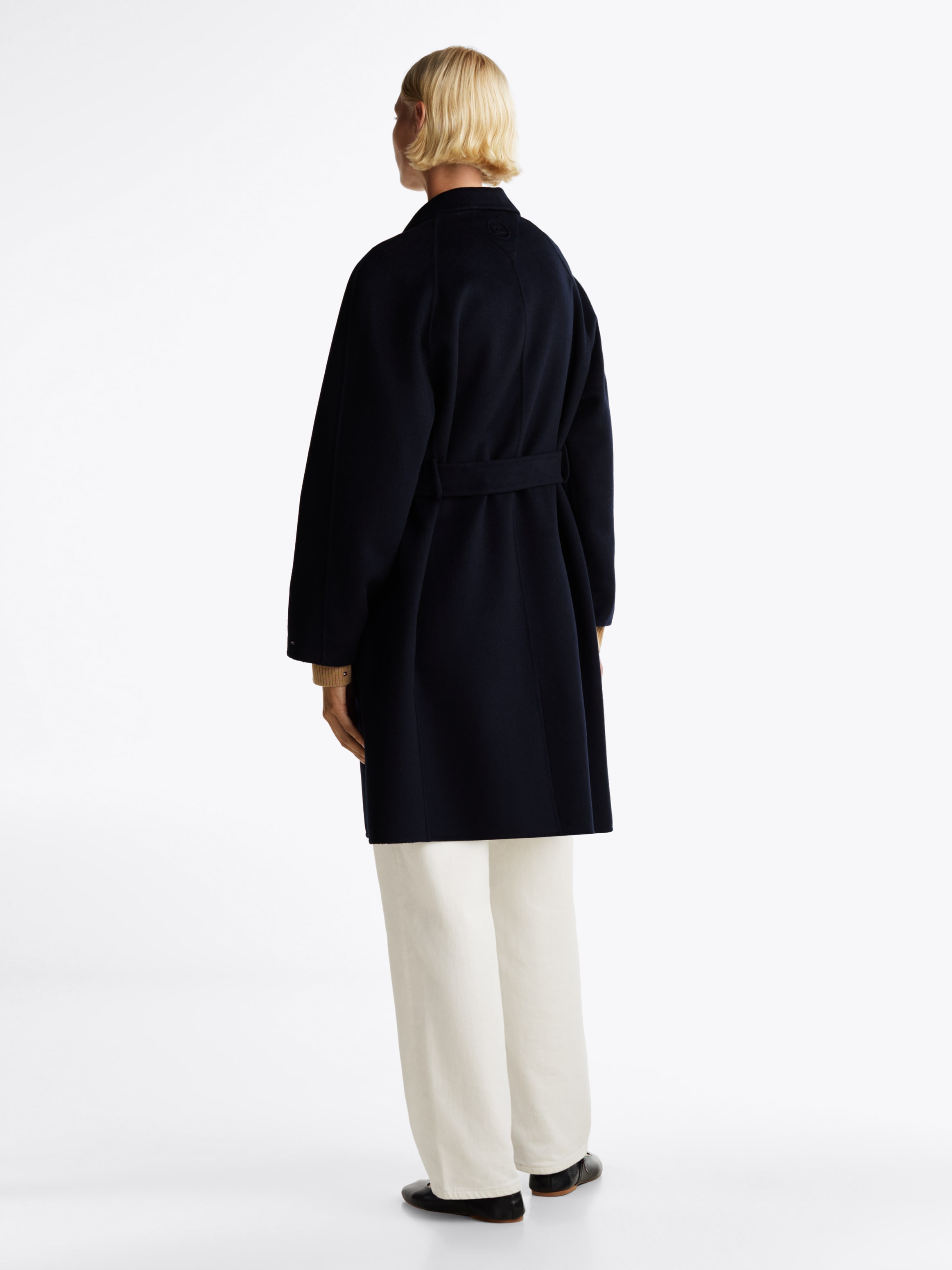 Tommy Hilfiger Kurzmantel »REG DF WOOL BELTED COAT«, mit Gürtel