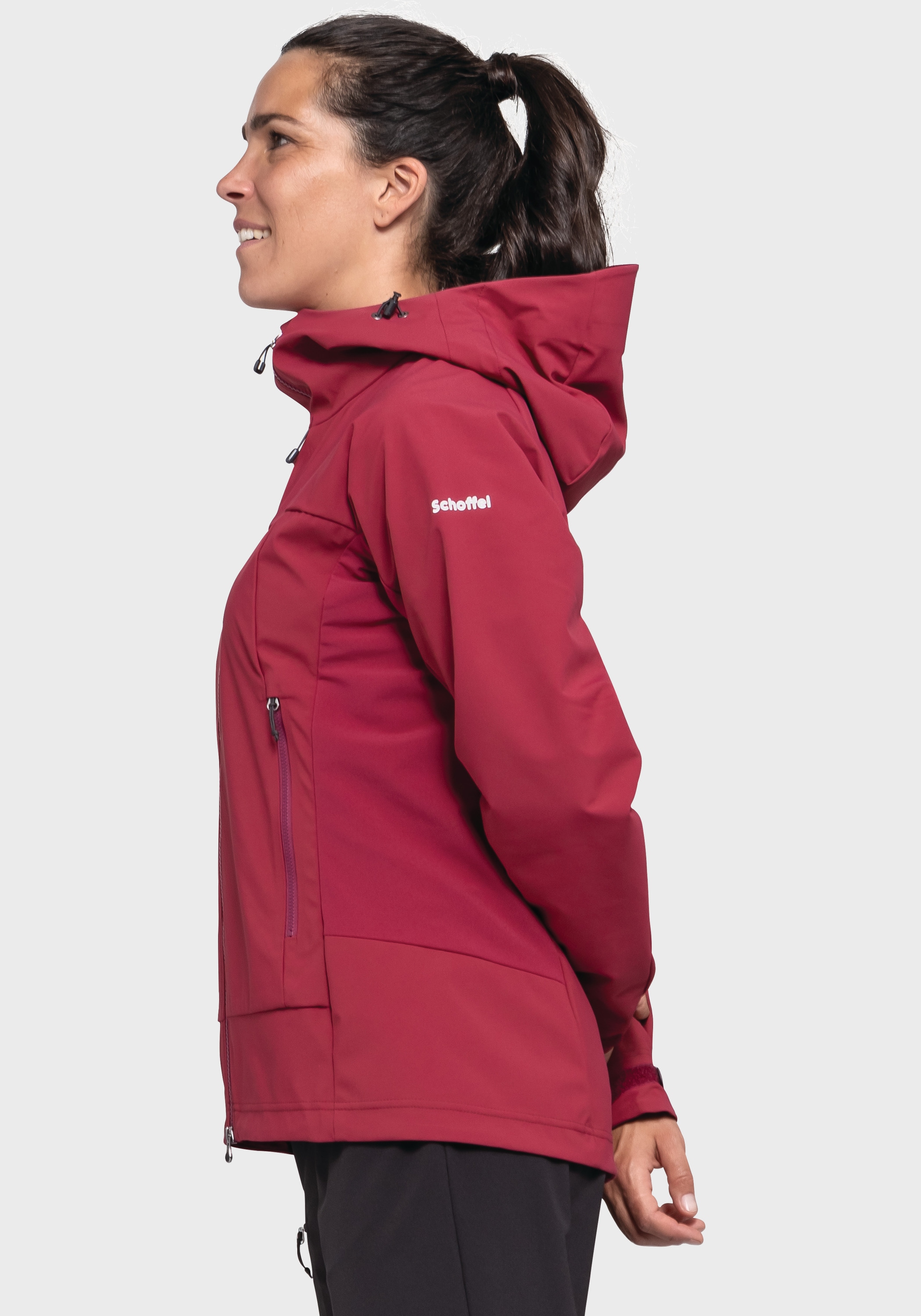 Schöffel Outdoorjacke »Mountain Softshell Jk Style Blaueis WMS«, mit Kapuze