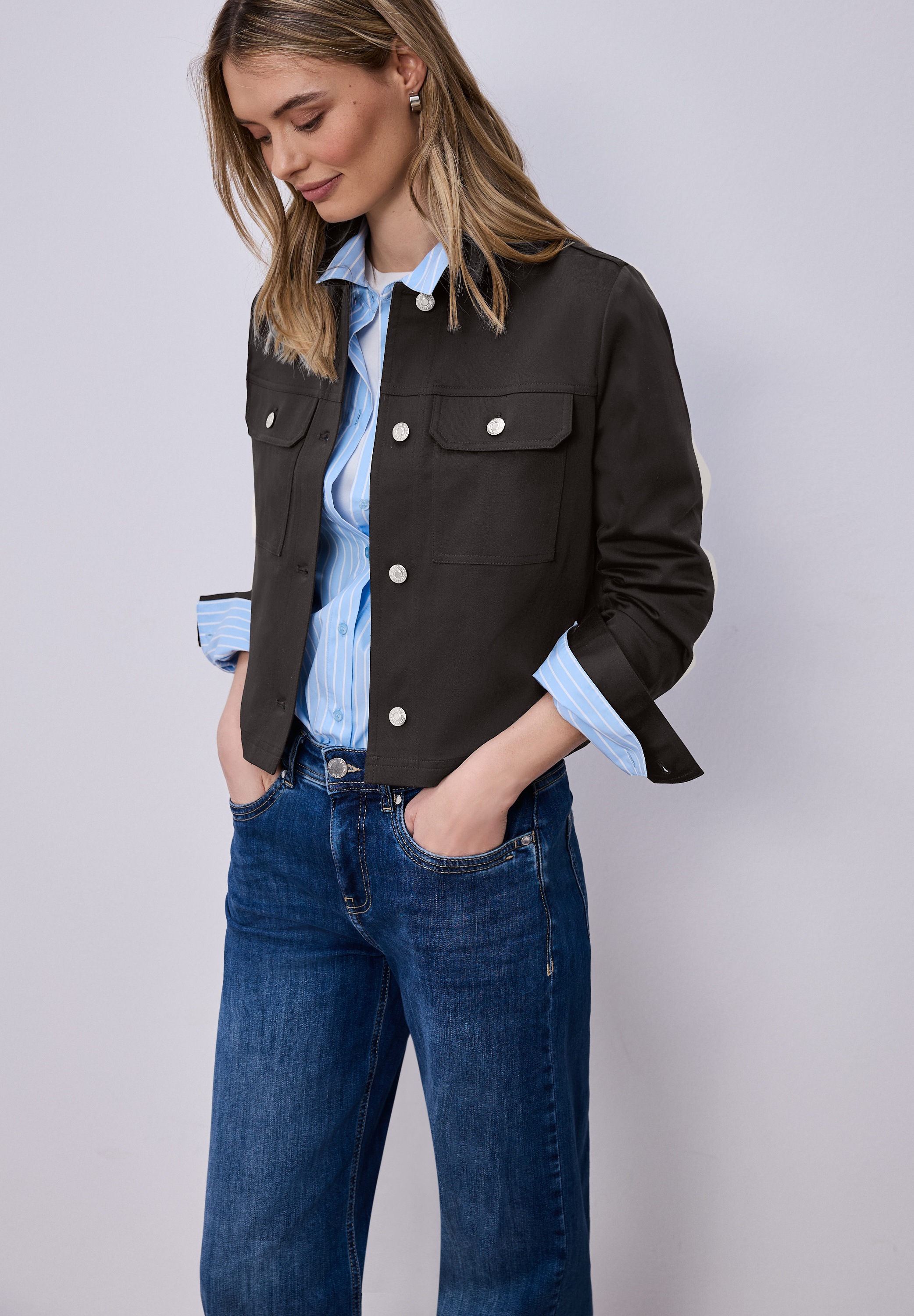 Street One Short Jacket Women's Espresso Brown Size 38 2