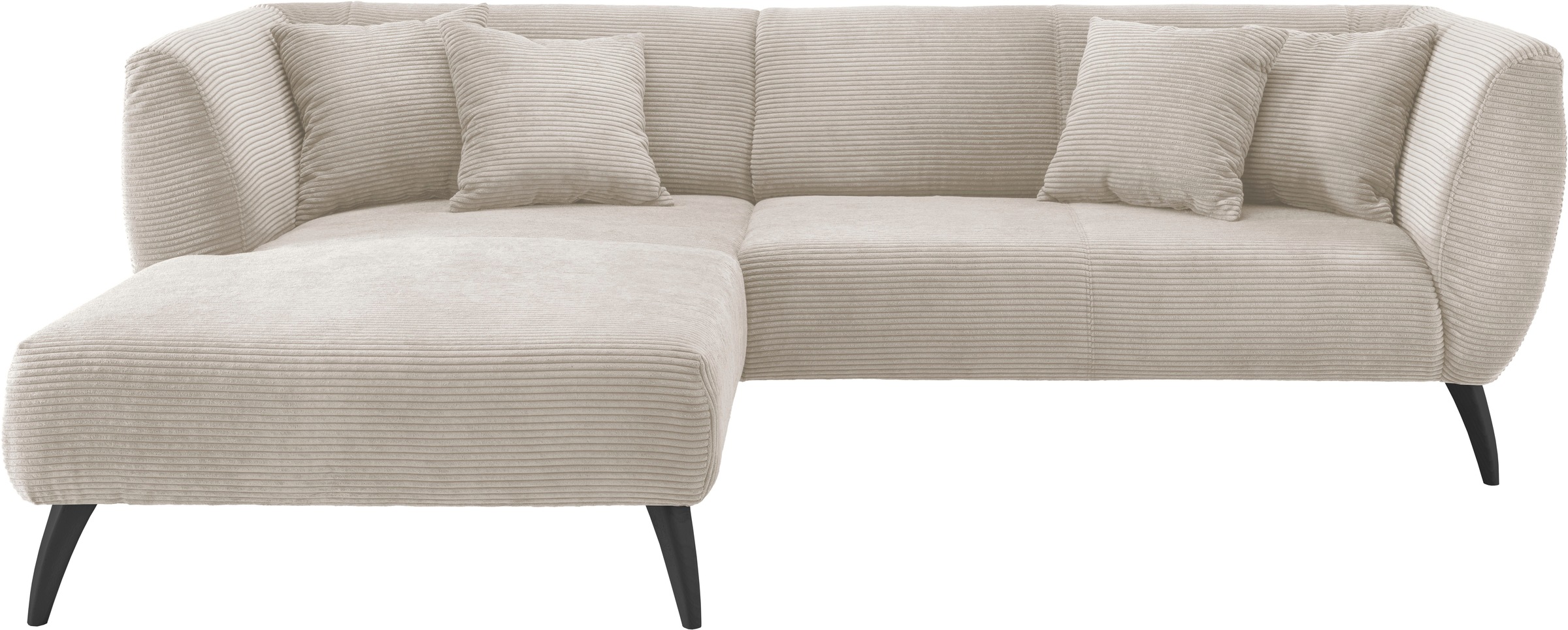 Thumbnail - Home affaire Ecksofa "Colori Polstermöbel mit zeitlos eleganter Rückenführung. L-Form" Holzfußfarbe wählbar, inkl. 4x Zi...