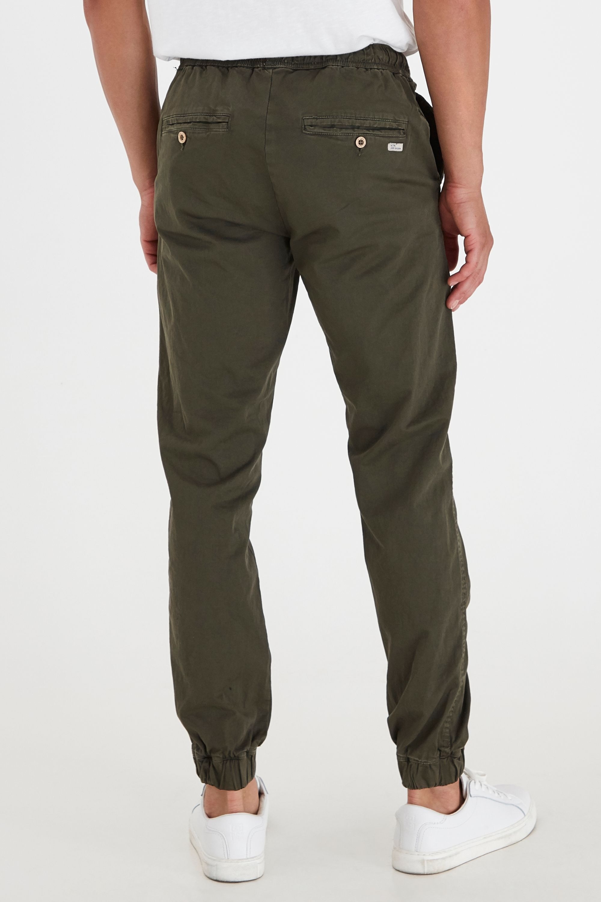 Chinohose BLEND "BHNimbu", Herren, Gr. L, US-Größen, forest night, Web, 97% Baumwolle, 3% Elasthan, unifarben, regular fit knöchellang, Hosen Chinohose, Lässige Chinohose mit Tunnelzug 9