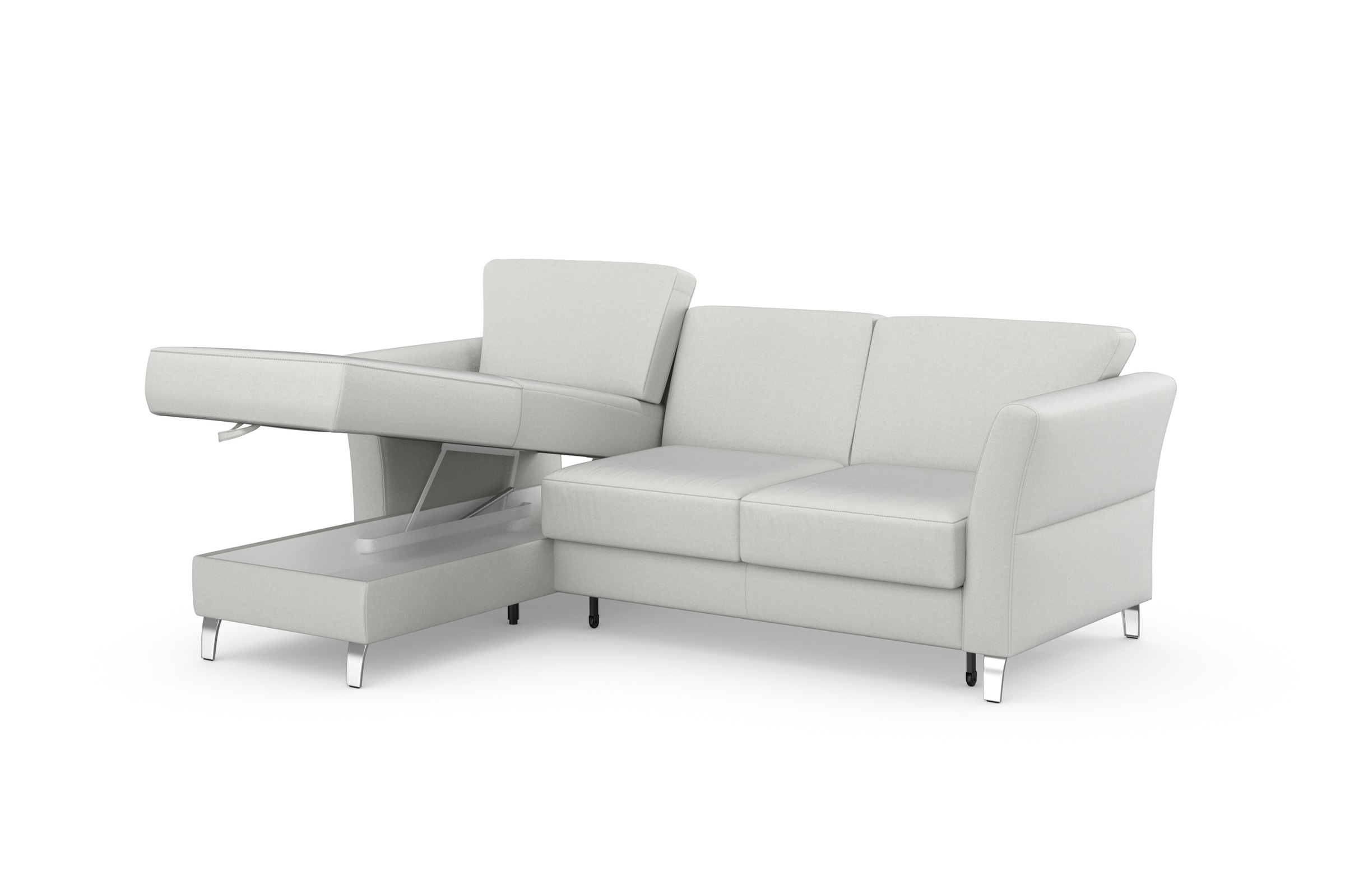 sit&more Ecksofa »Visby L-Form«, wahlweise mit Bettfunktion und Bettkasten, frei im Raum stellbar