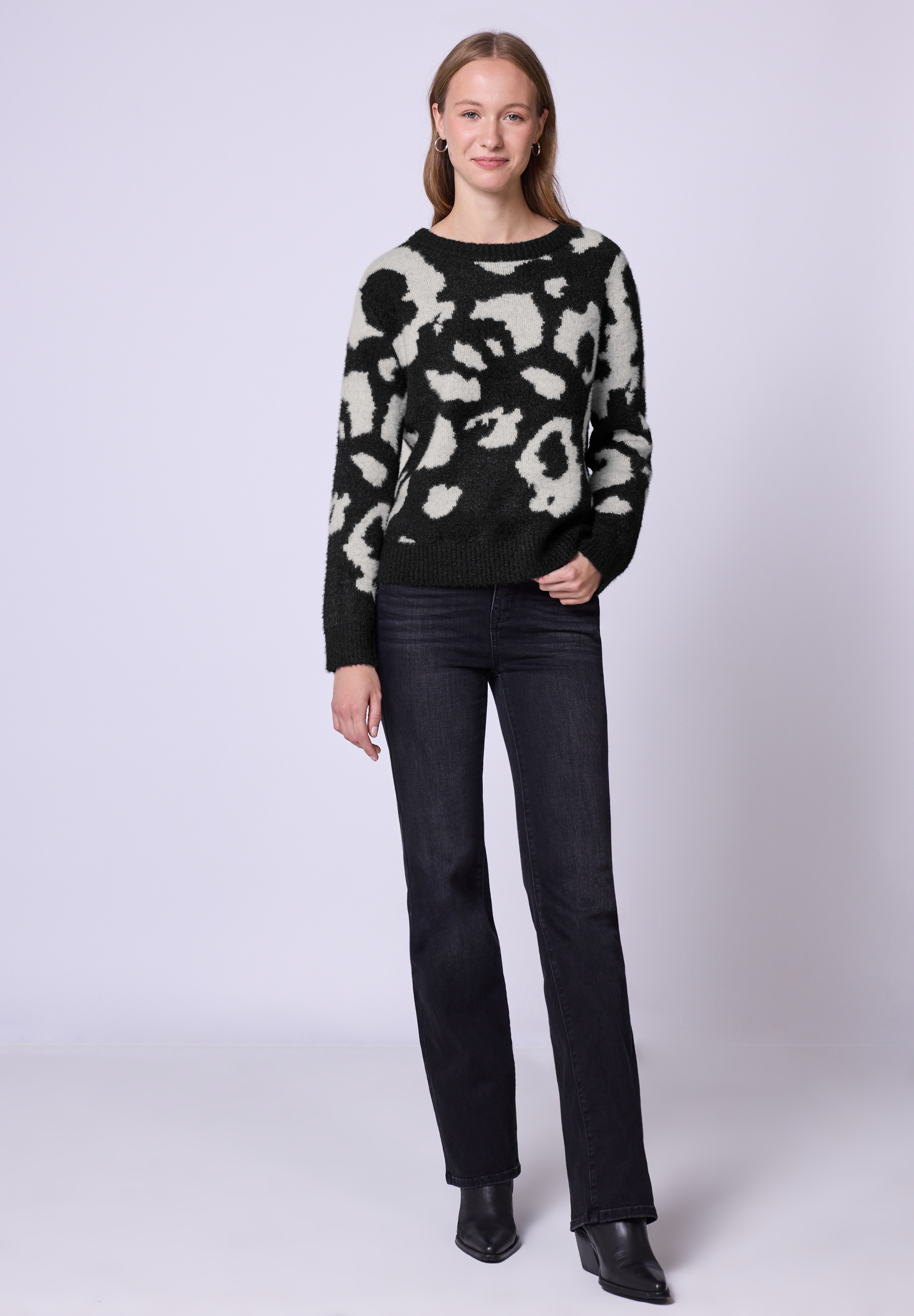 STREET ONE STUDIO Rundhalspullover mit grafischem Muster