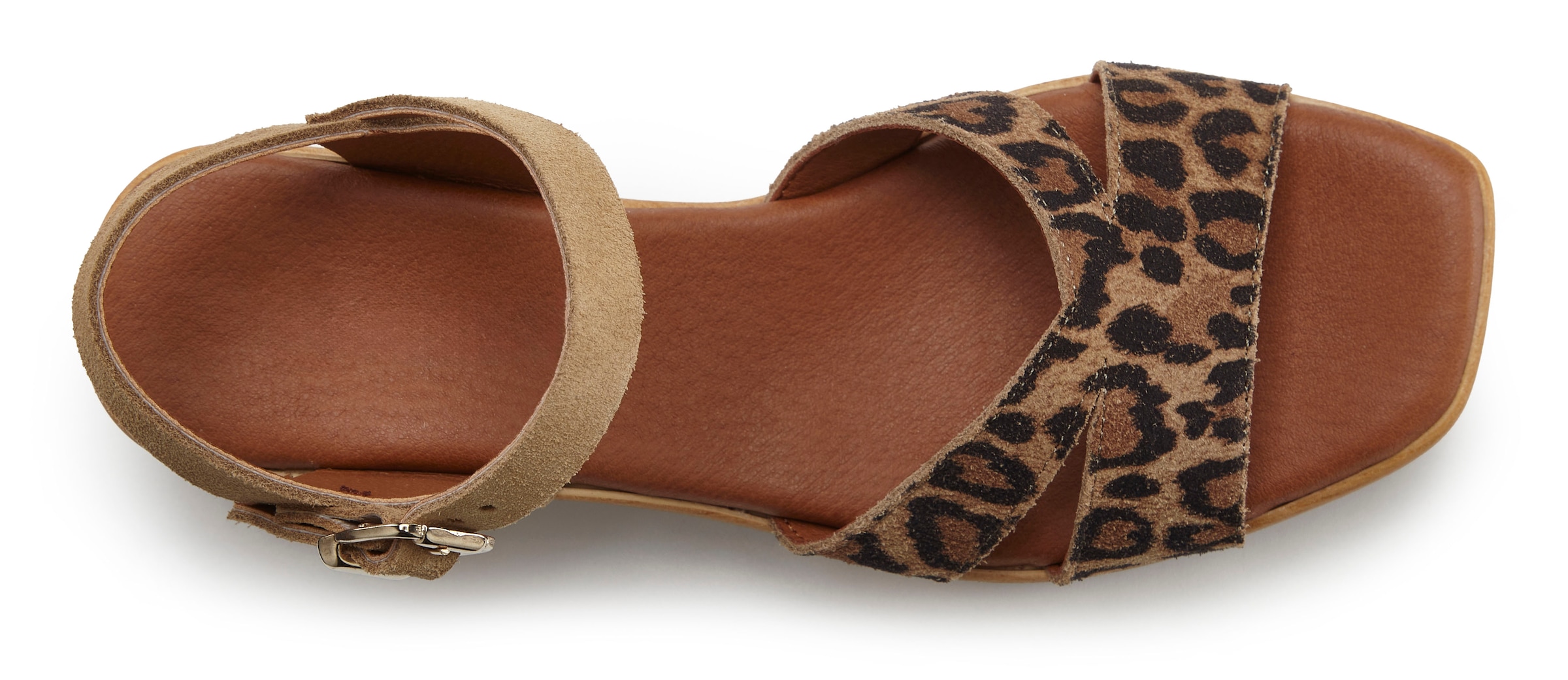 French Connection Sandalette, Sandale, offener Schuh aus Leder mit Blockabsatz