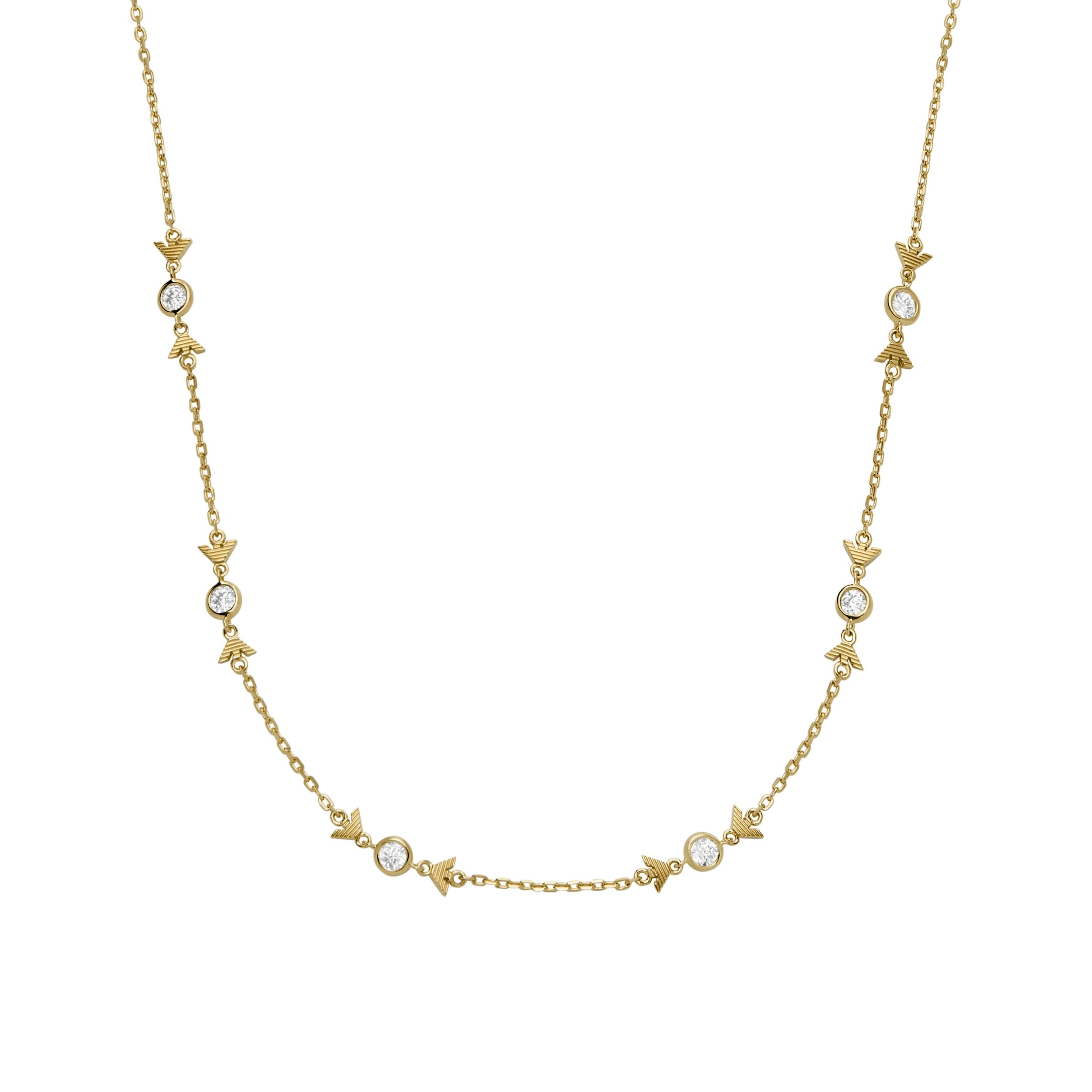 EMPORIO ARMANI Damen Kette ohne Anhänger "Schmuck Geschenk Silber 925 Halsschmuck", Silber 925 (Sterlingsilber), L: 45 B: 1mm, gold, Silber 925