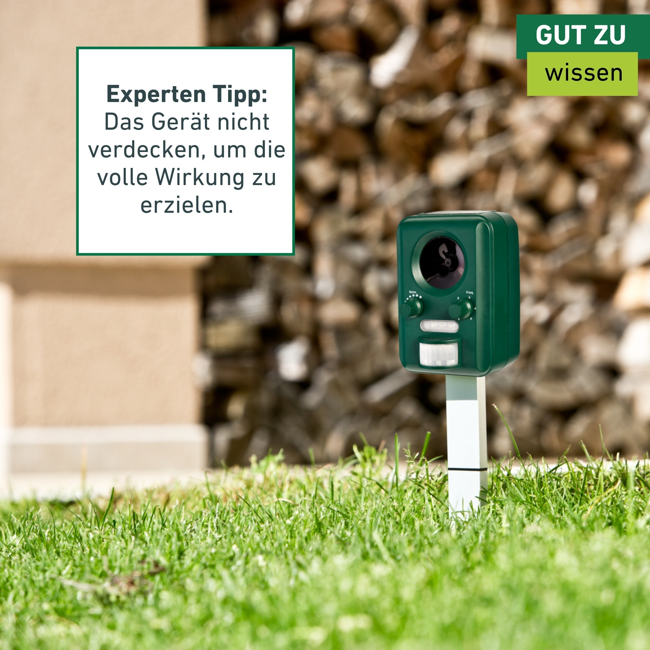 Windhager Ultraschall-Tierabwehr »Gerät Outdoor, mit Solar oder Batterie« Tiervertreiber gegen Marder, Waschbären, Wirkungsbereich 40 oder 60 m²